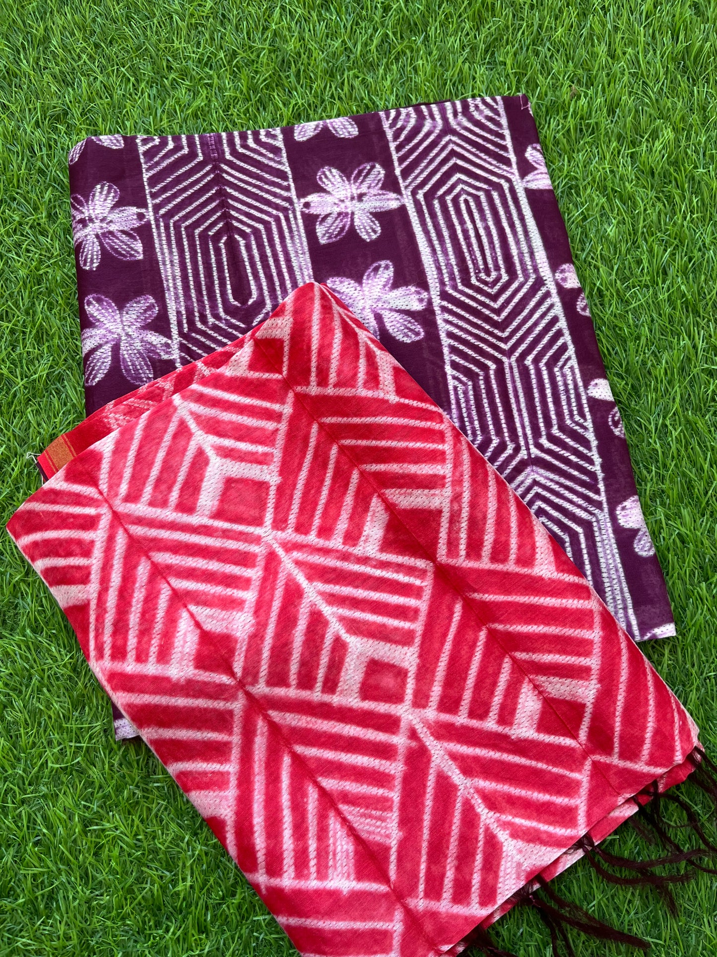 Shibori chanderi kurta dupatta