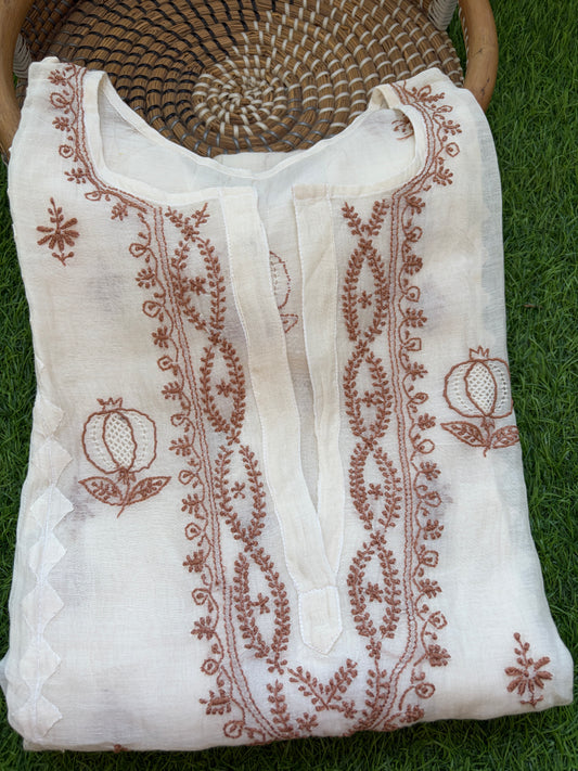 Chikankari daraz chanderi Kurta