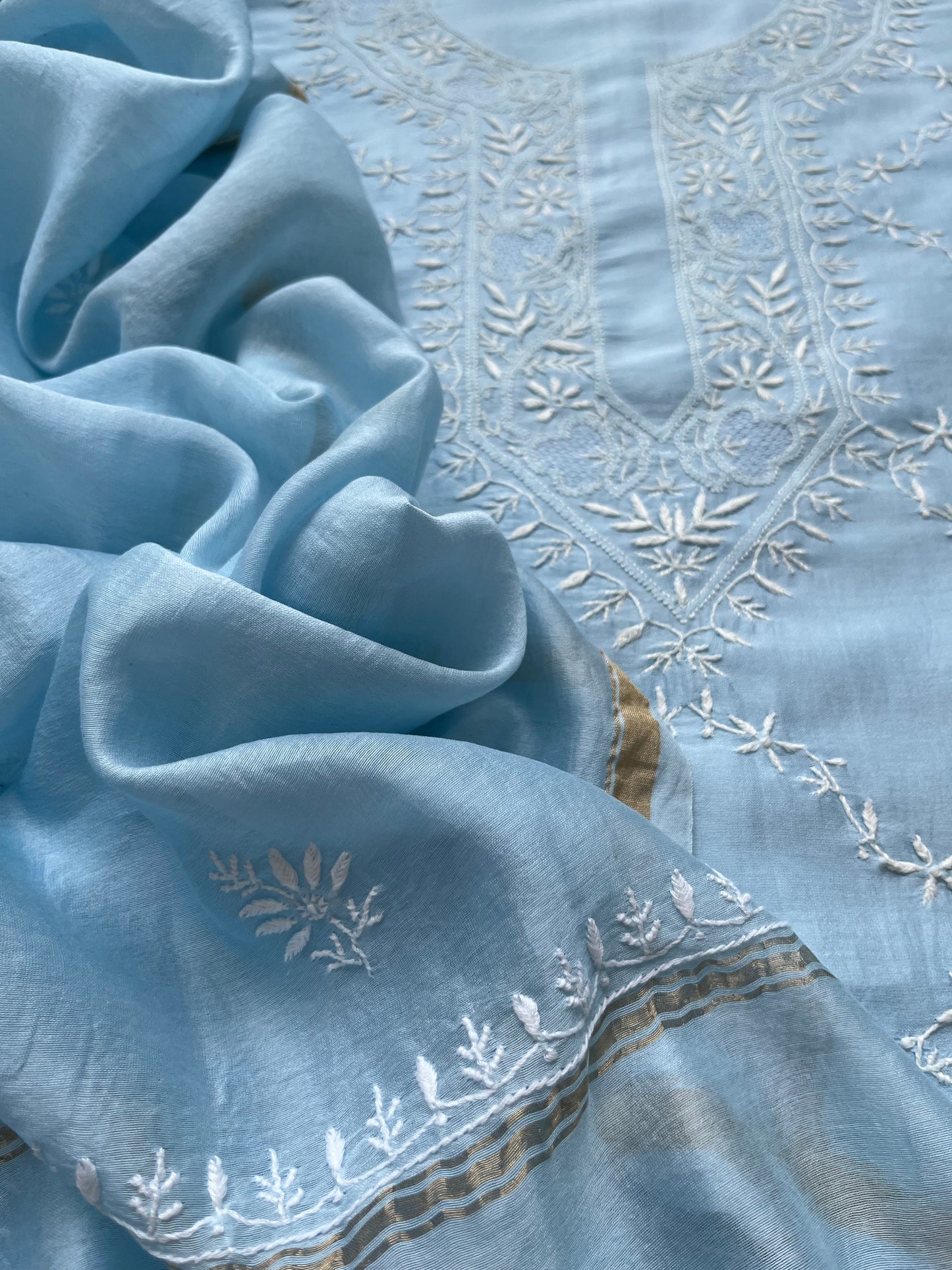 Chanderi Chikankari Kurta Dupatta
