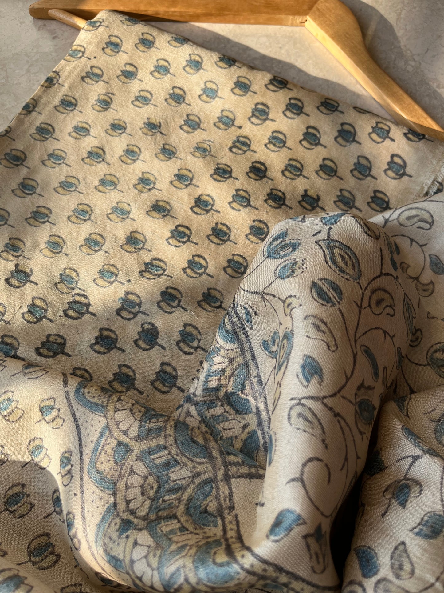 Tussar silk Ajrakh Kurta and dupatta