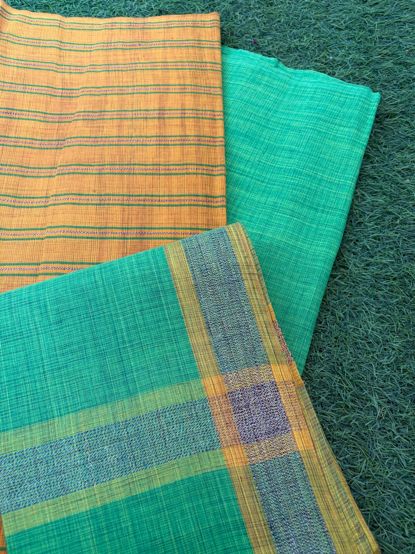 Mangalgiri Cotton 3 pc set - kurta Bottom Dupatta