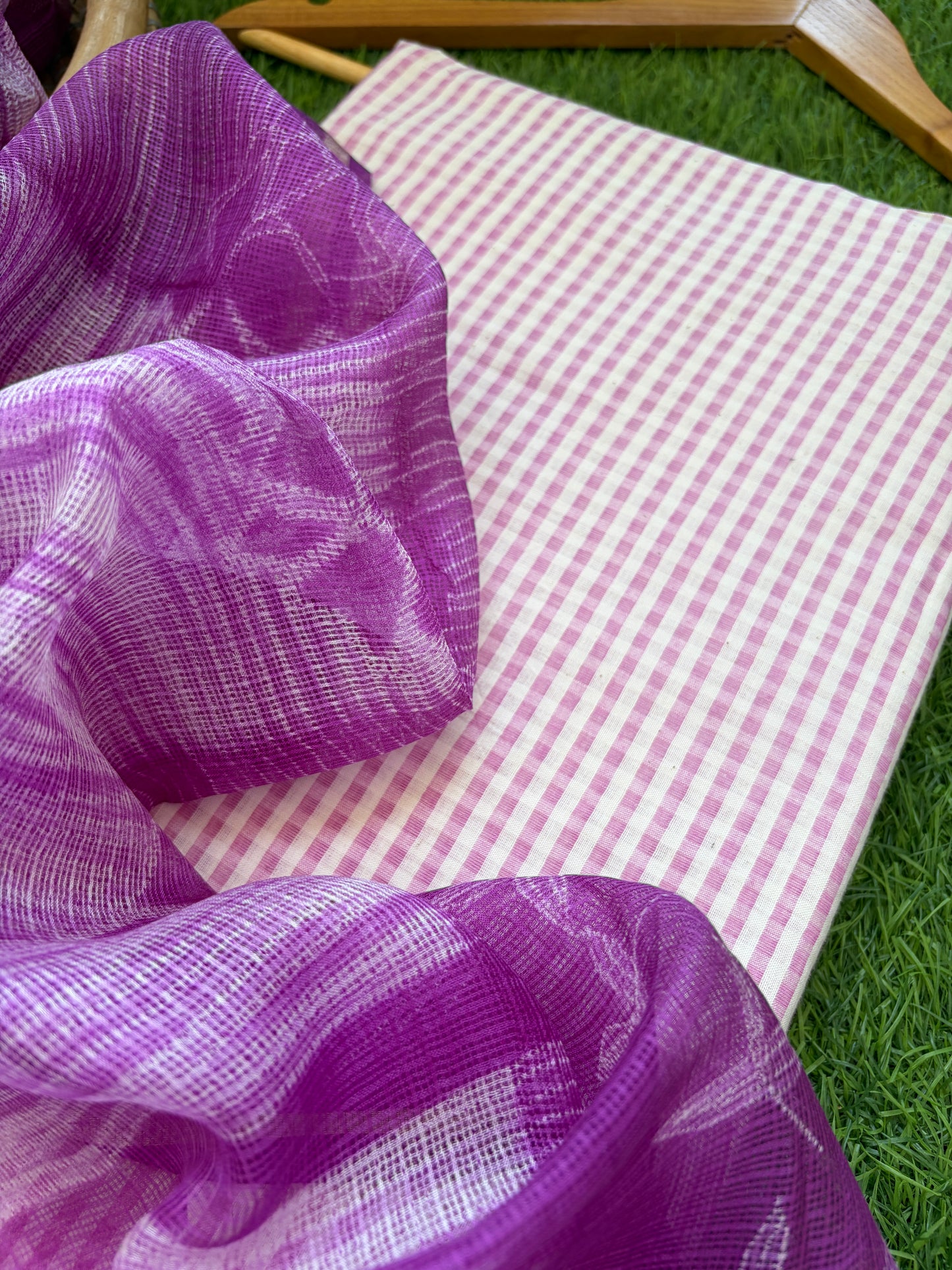Muslin Khadi check kurta fabric kota silk dupatta
