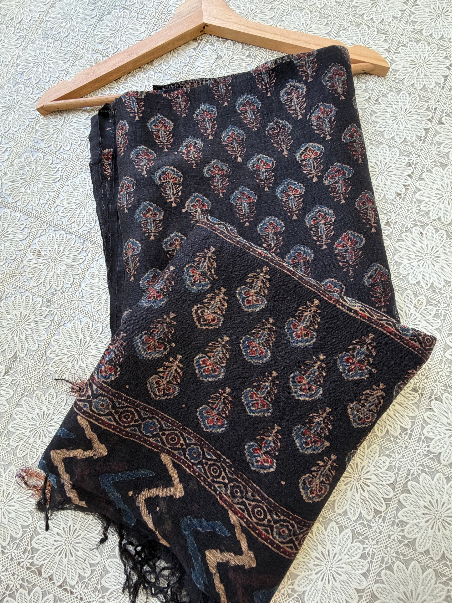 Linen Ajrakh Kurta and dupatta