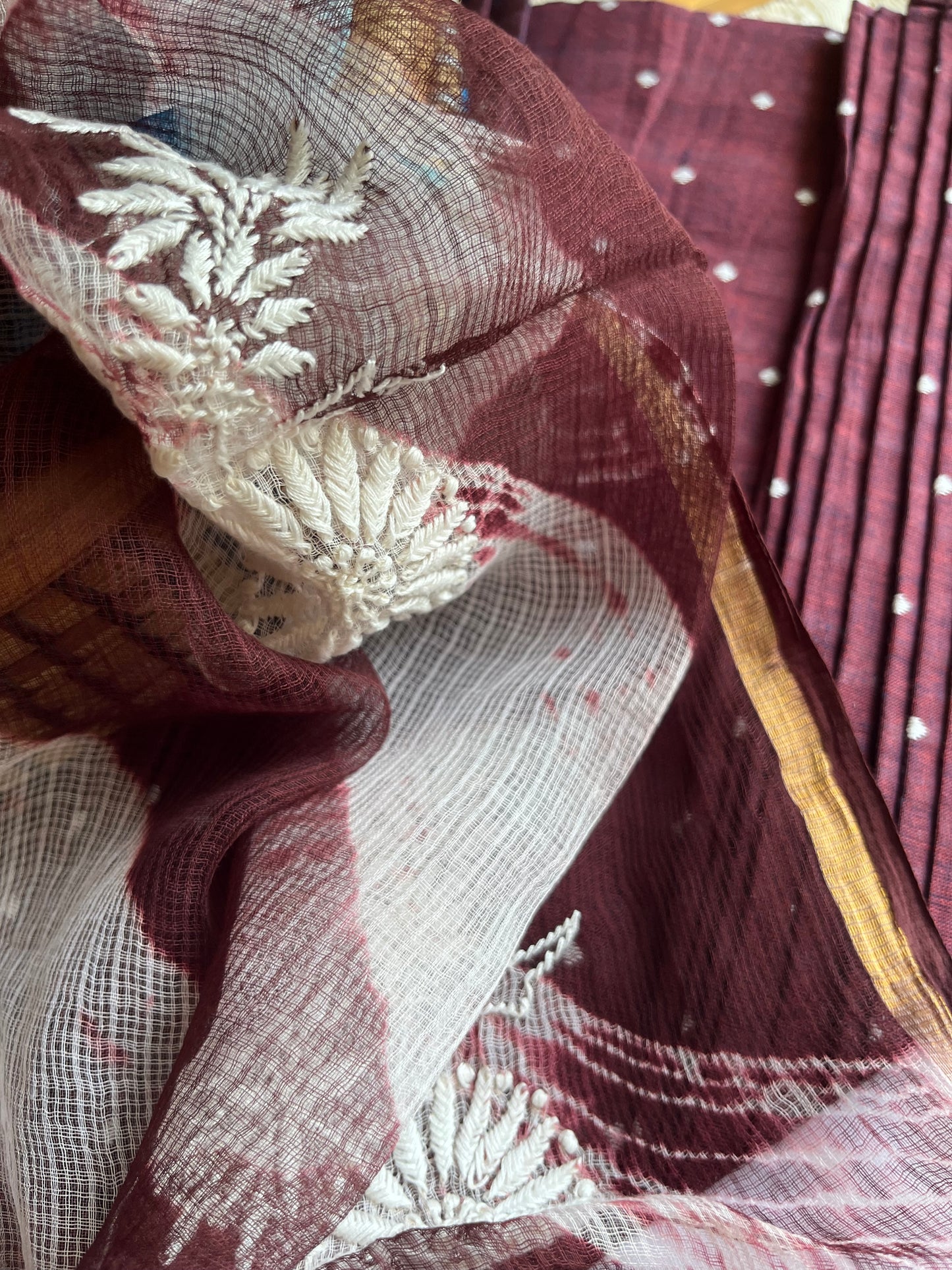 Mangalgiri Cotton kurta hakoba bottom Kota Doria dupatta