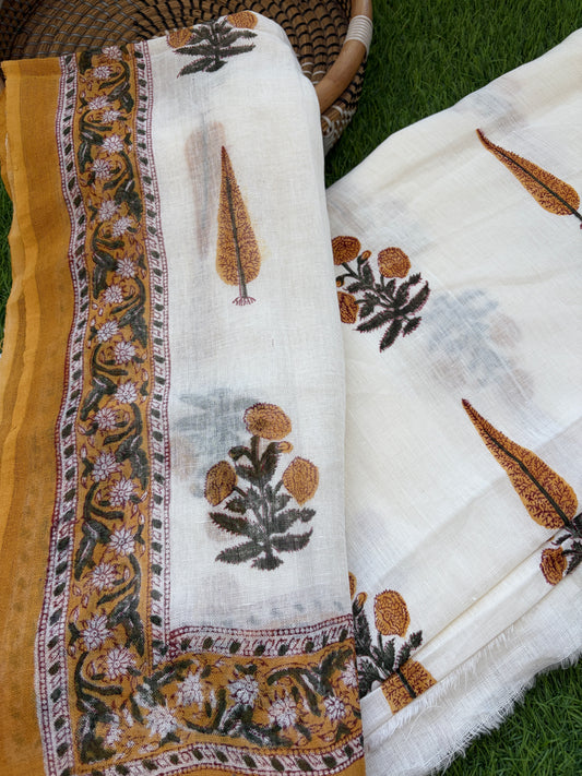 Pure Linen kurta and dupatta