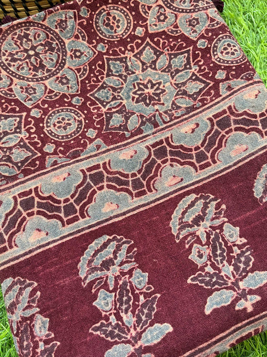 Handwoven ajrakh shawl