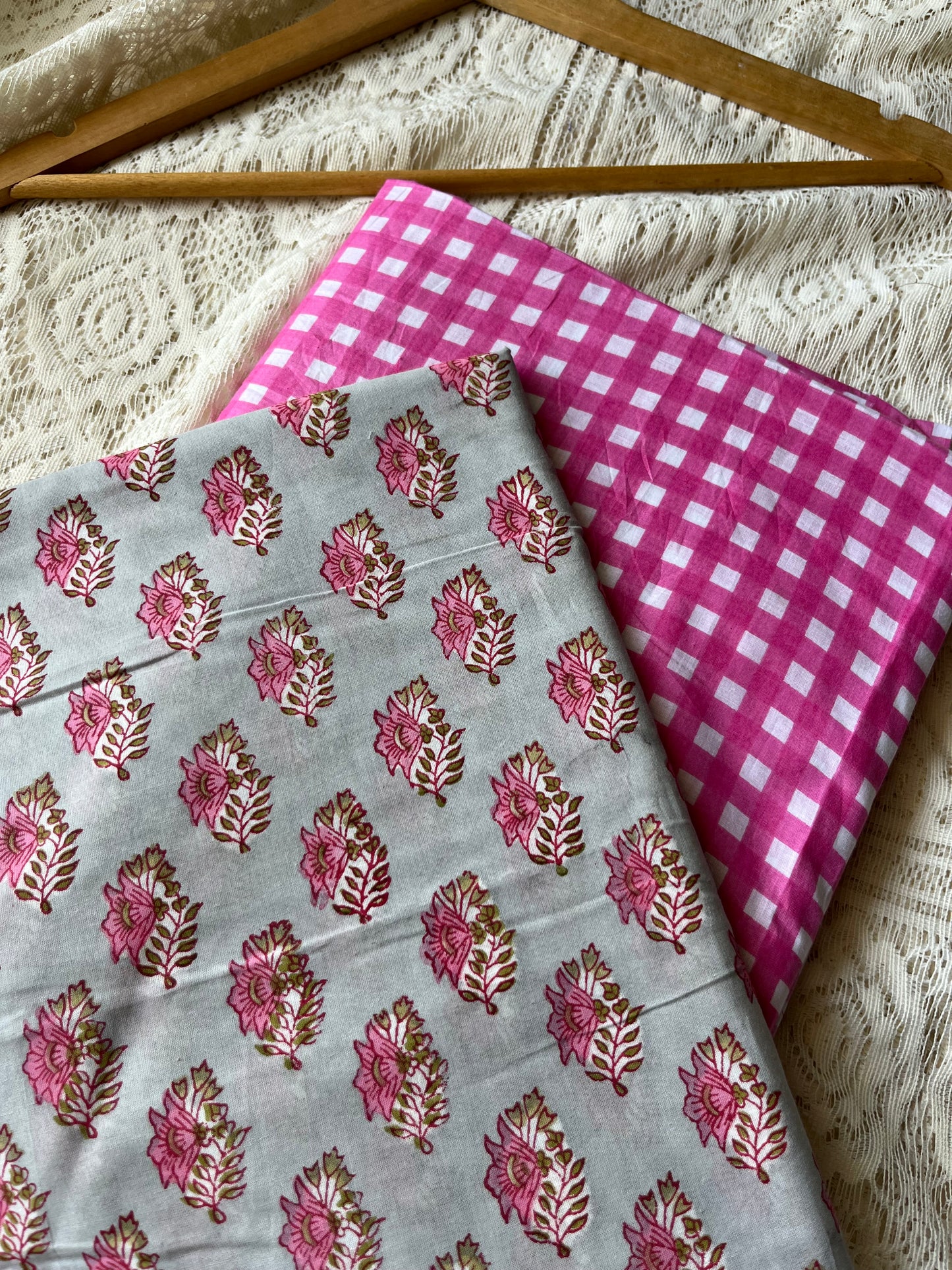 Check Cotton kurta Bottom