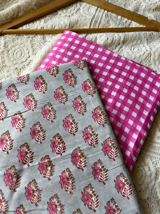 Check Cotton kurta Bottom