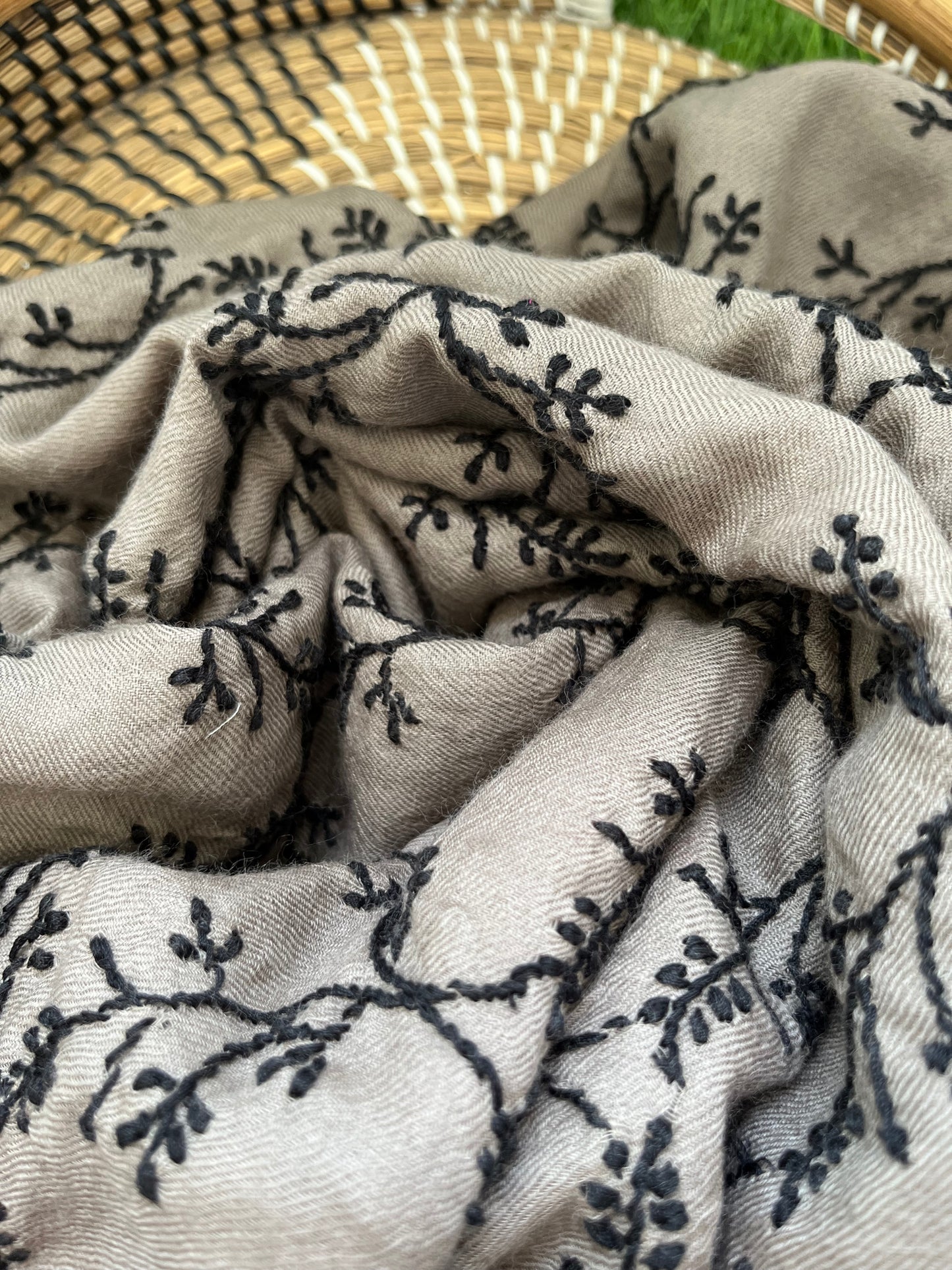 Pure wool chikankari shawl