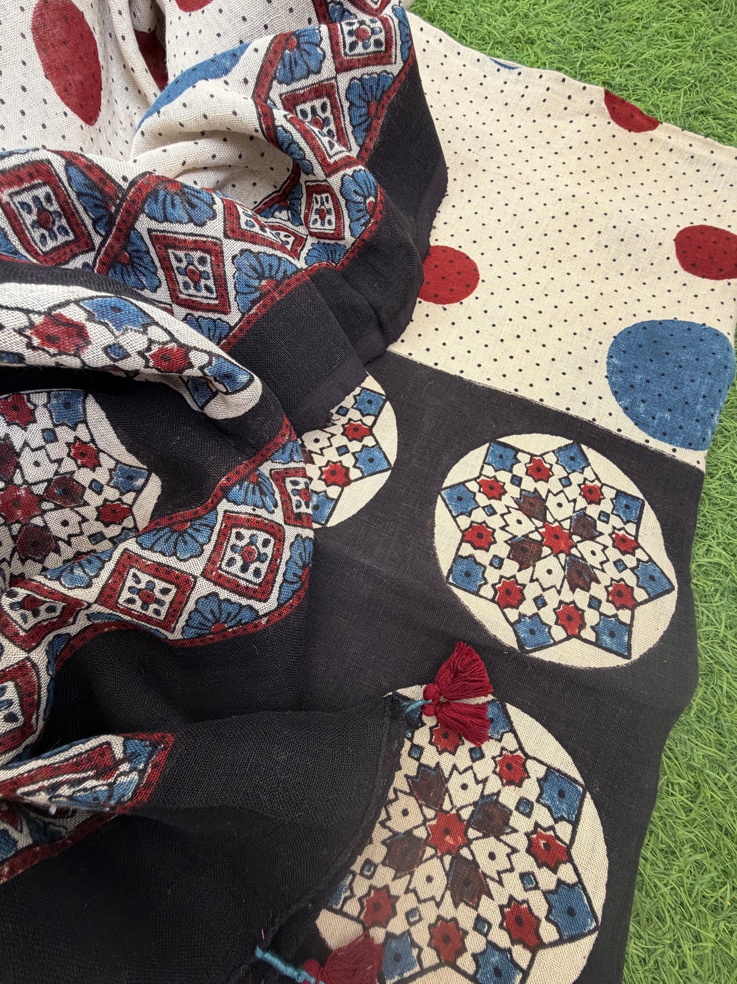 Linen Ajrakh Kurta and dupatta
