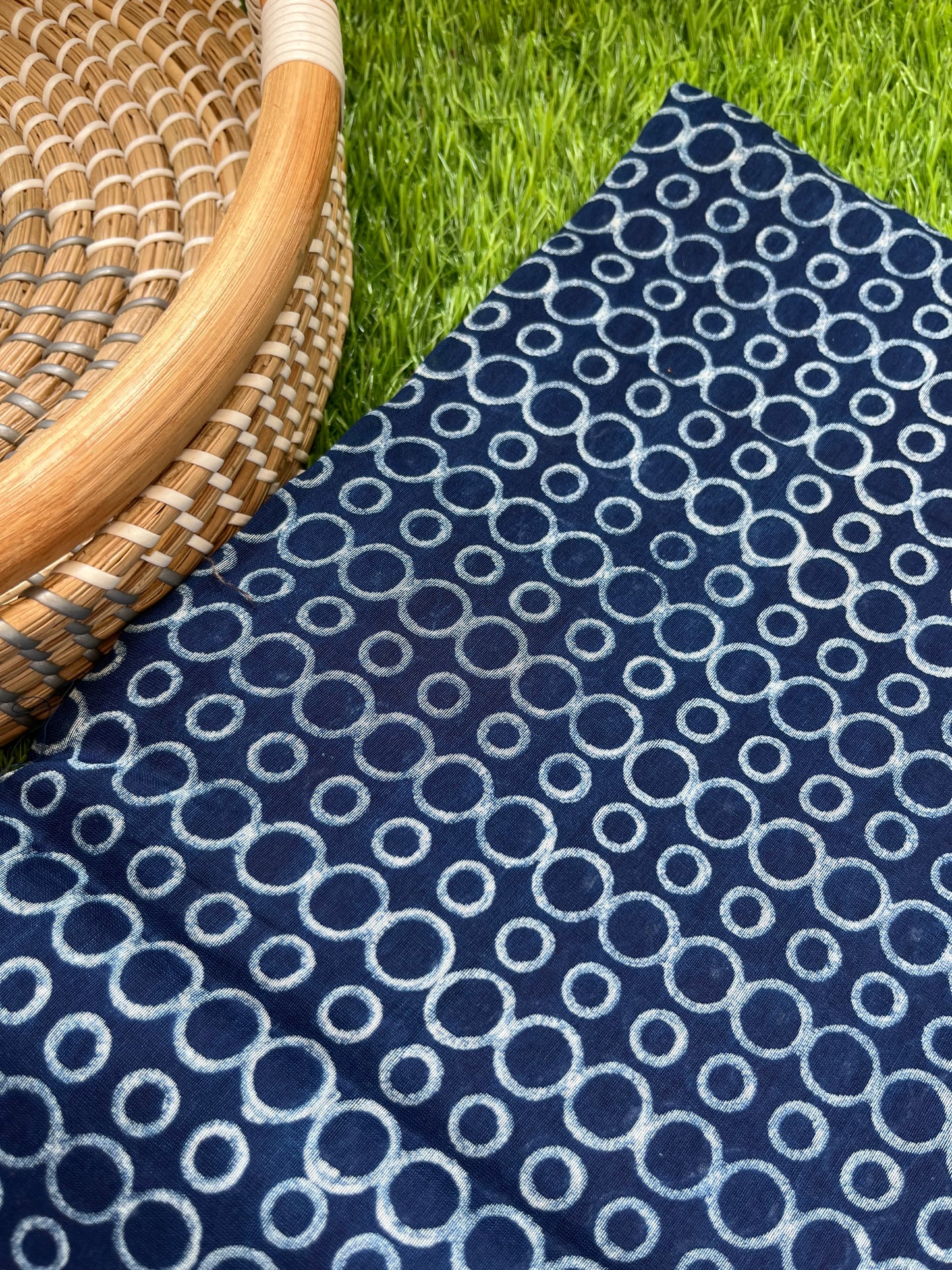 Chanderi indigo fabric