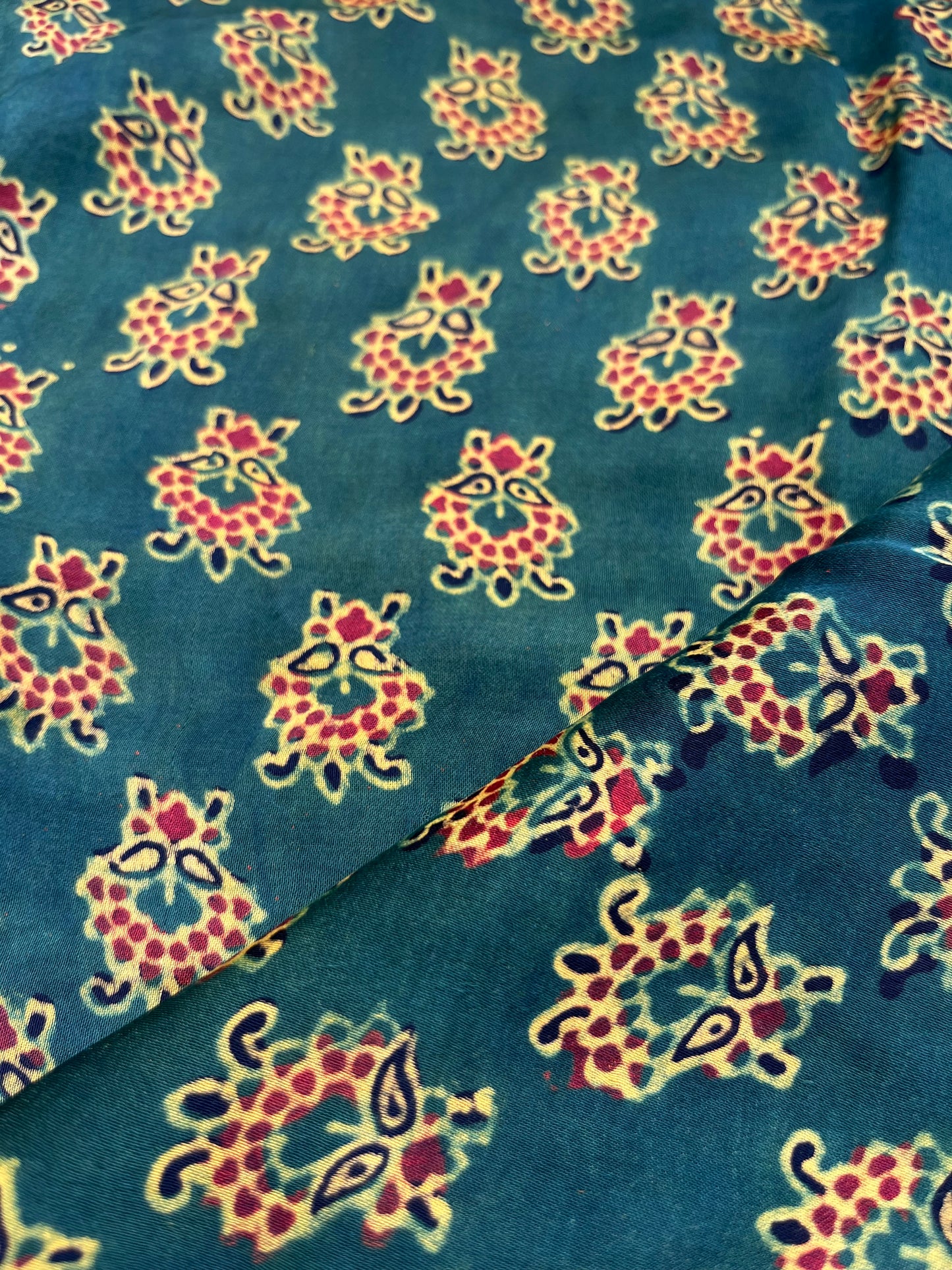 Modal Silk ajrakh fabric