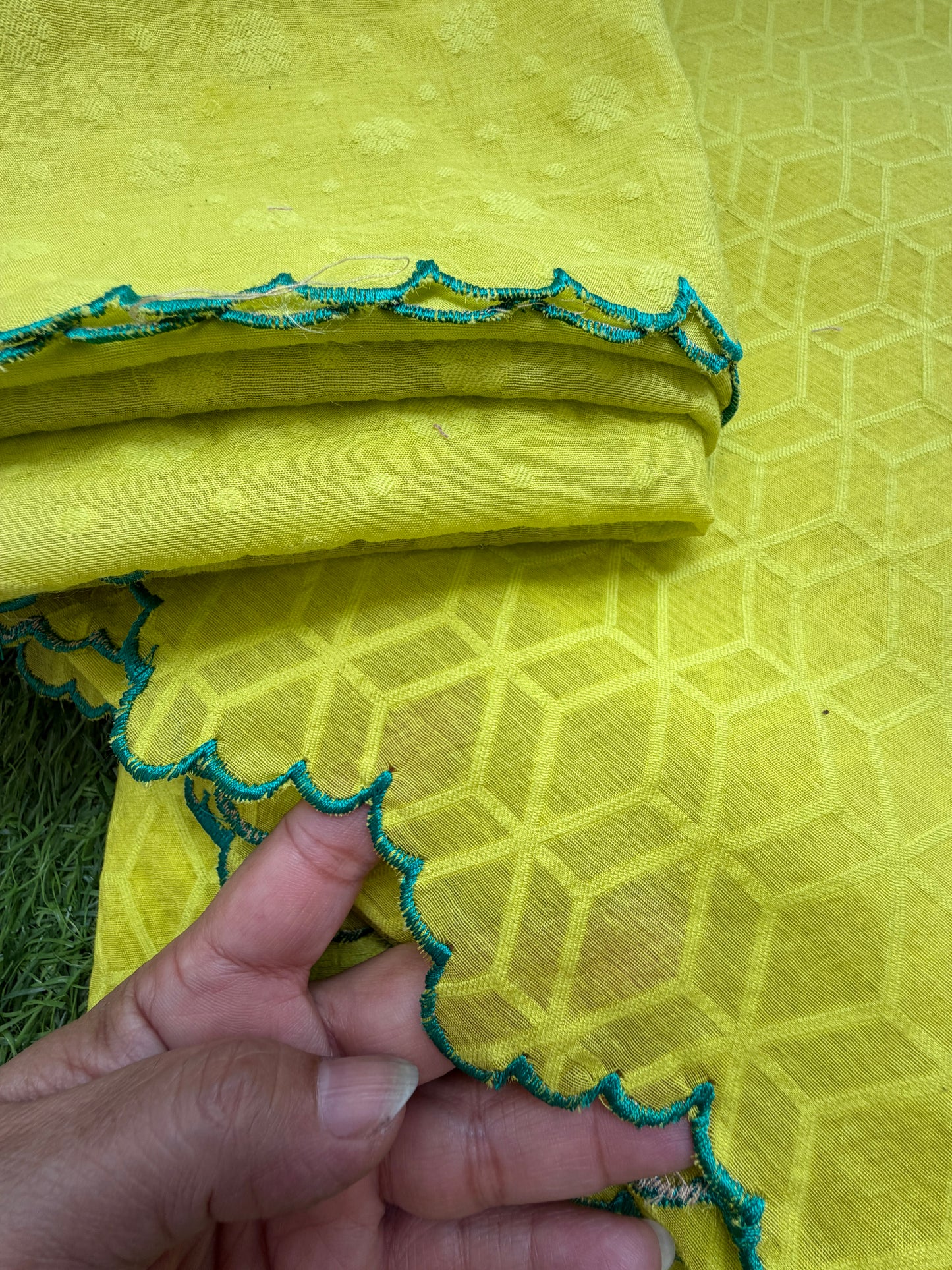 Cotton jacquard kurta Bottom and dupatta