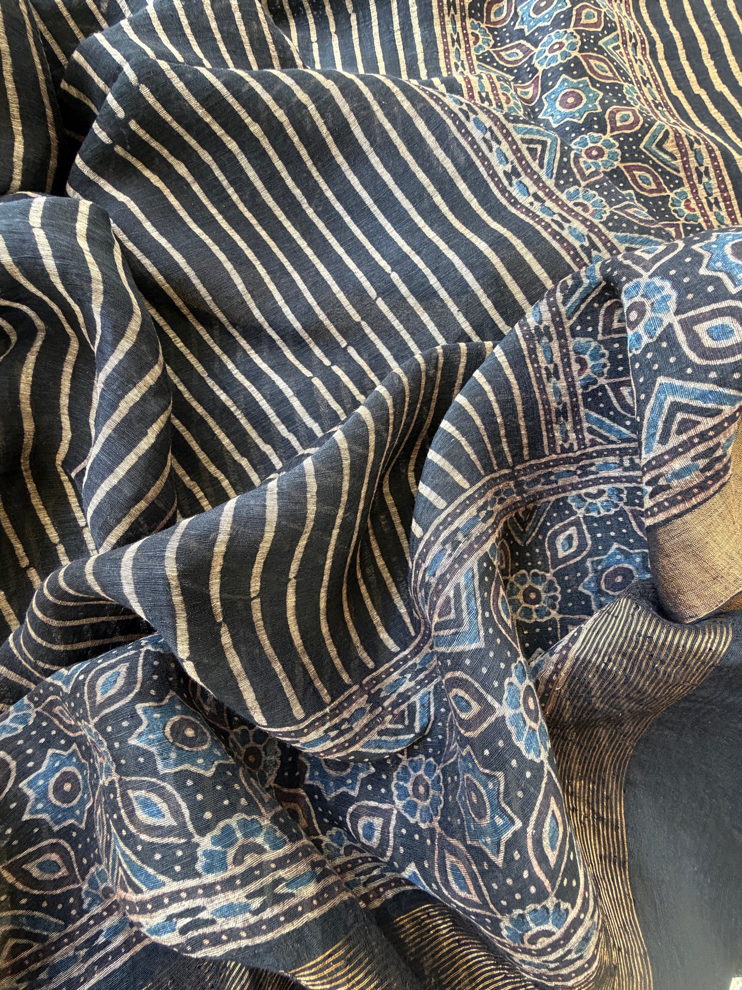 Linen Ajrakh Kurta and dupatta