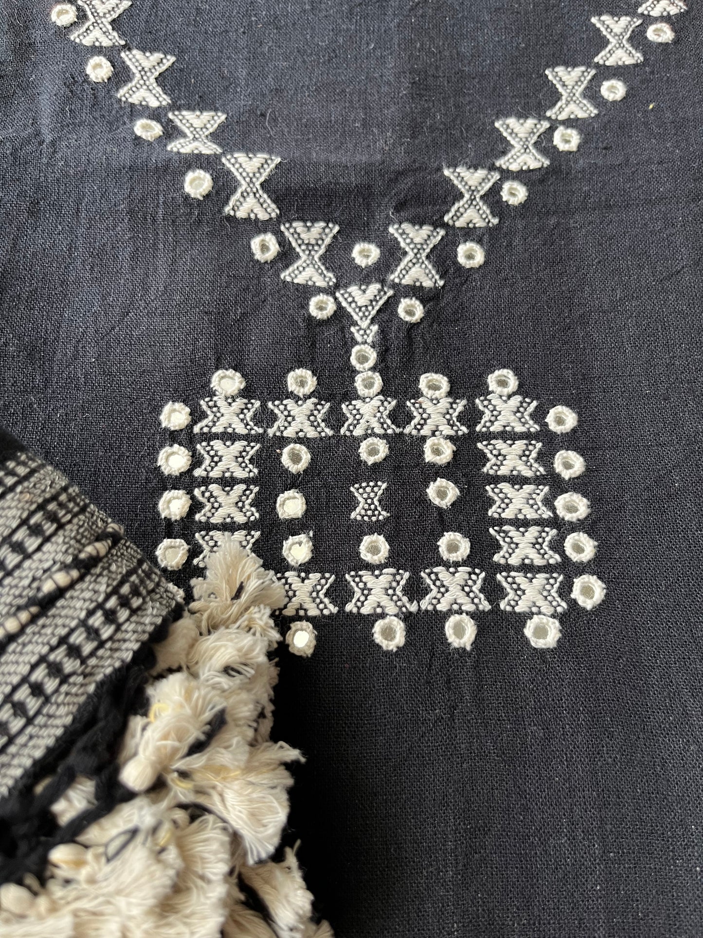 Handwoven organic kala Cotton kurta bottom dupatta