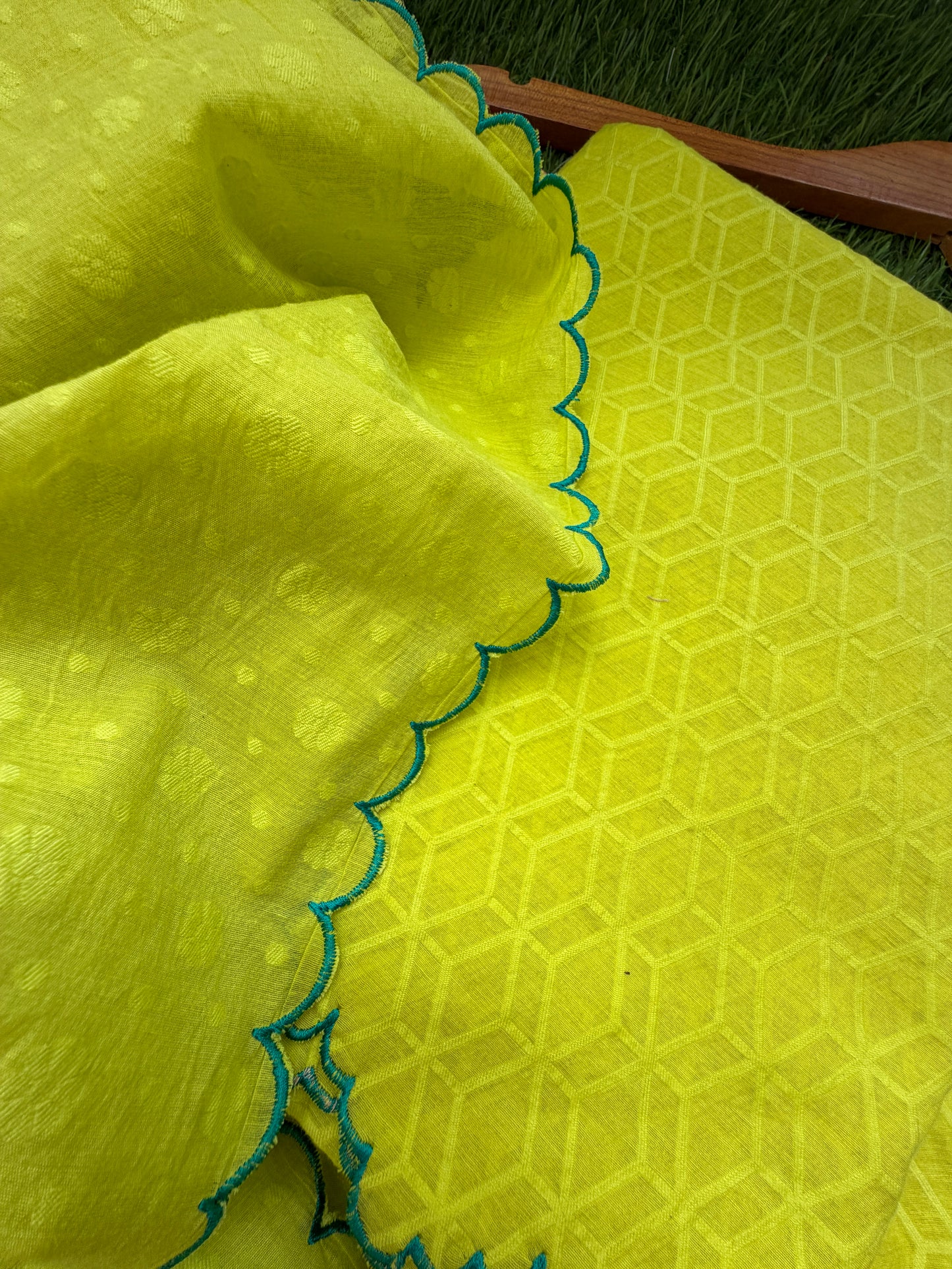 Cotton jacquard kurta Bottom and dupatta