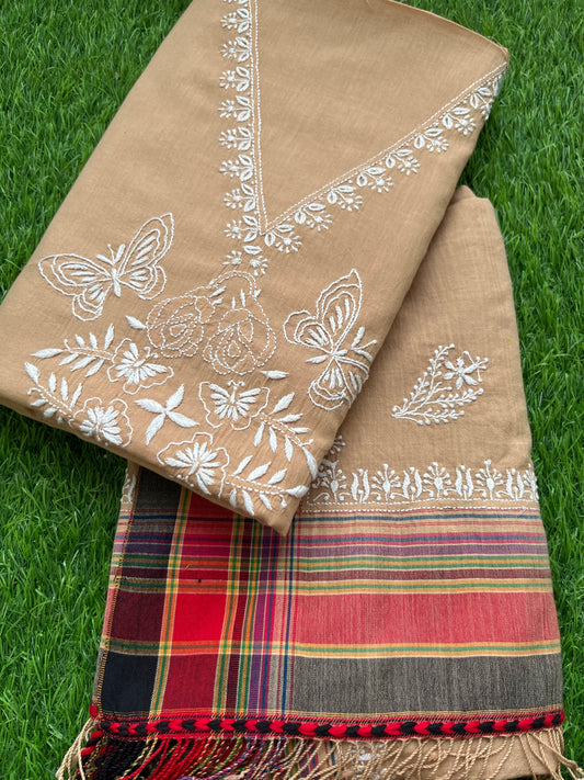 Kala cotton chikan Kurta dupatta