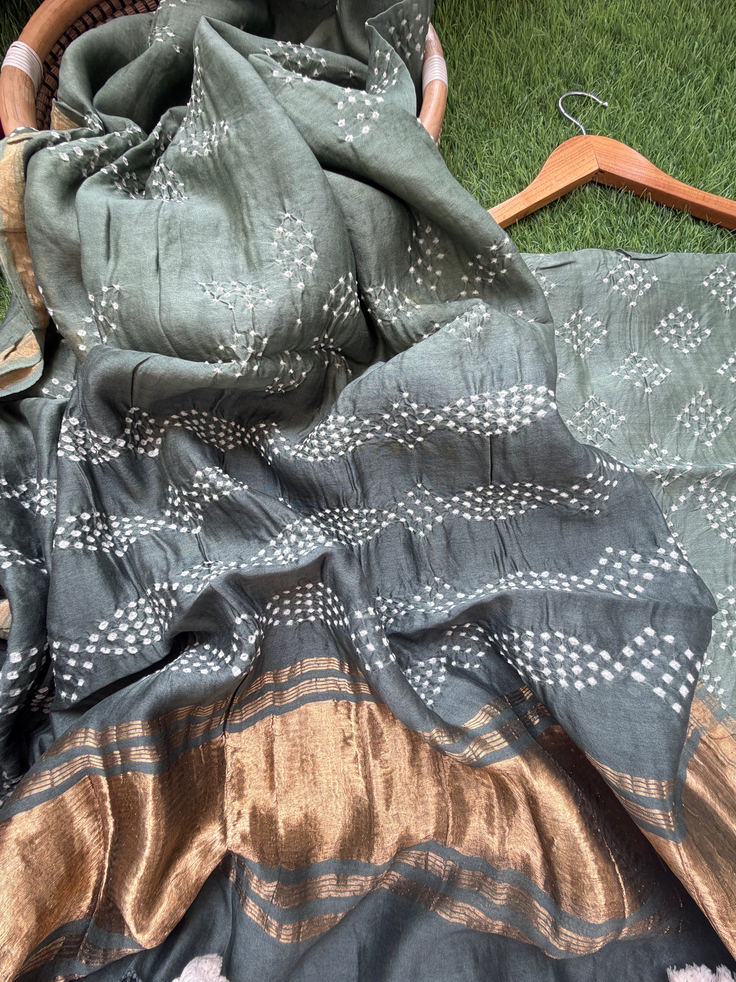 Chanderi Bandhani kurta dupatta