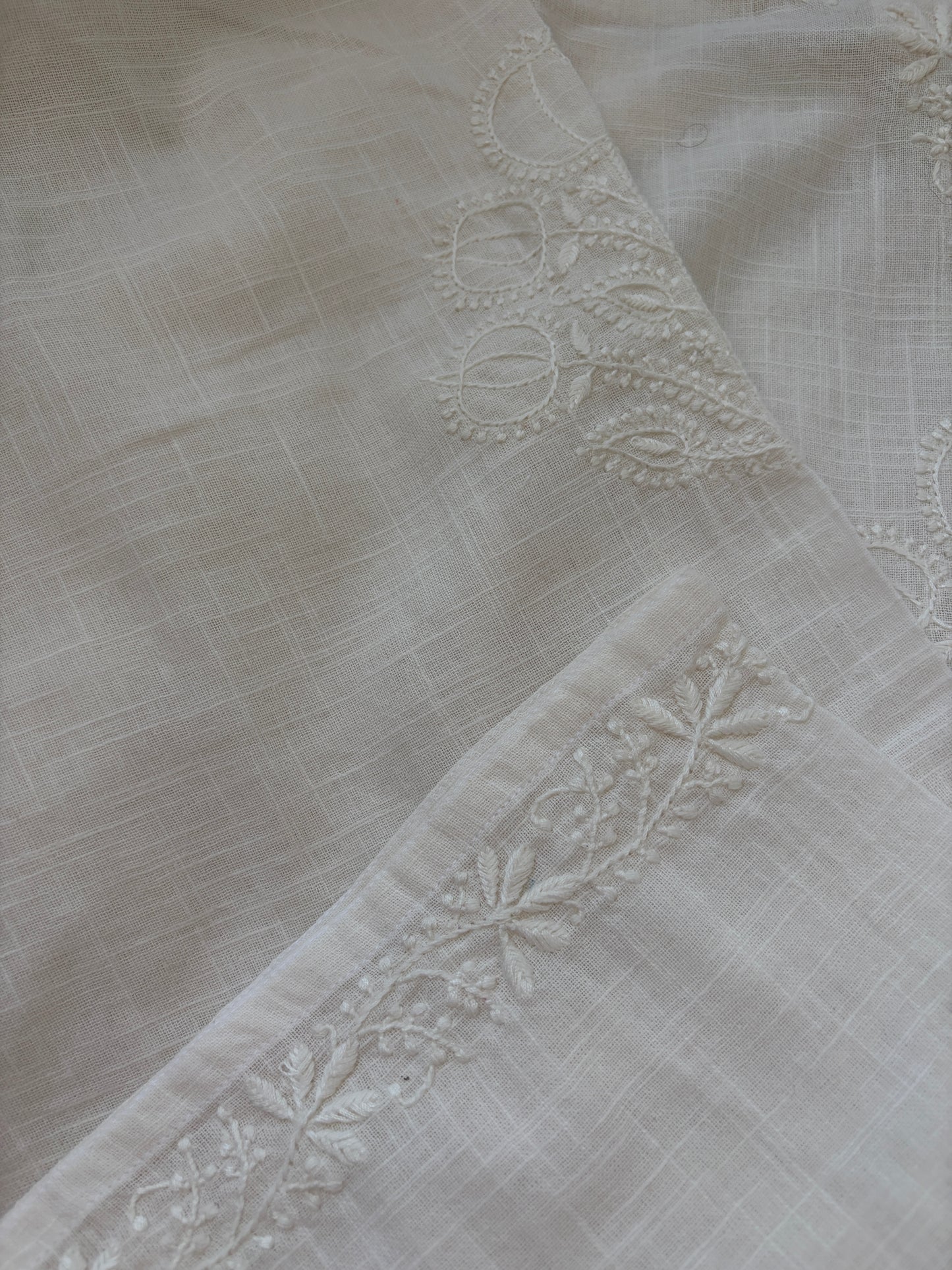 Cotton Slub chikankari kurta ( Semi Stitched)