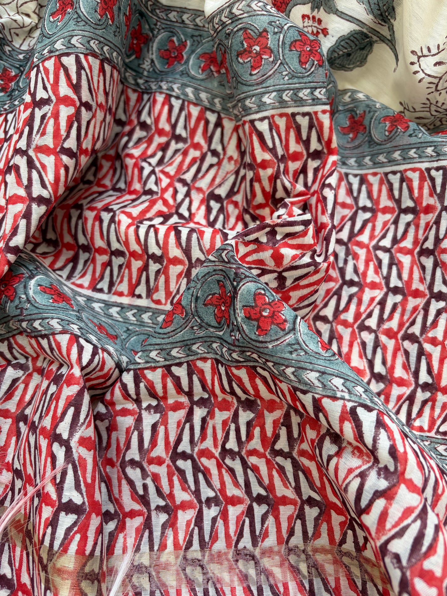 Block print chanderi Dupatta cotton Kurta bottom