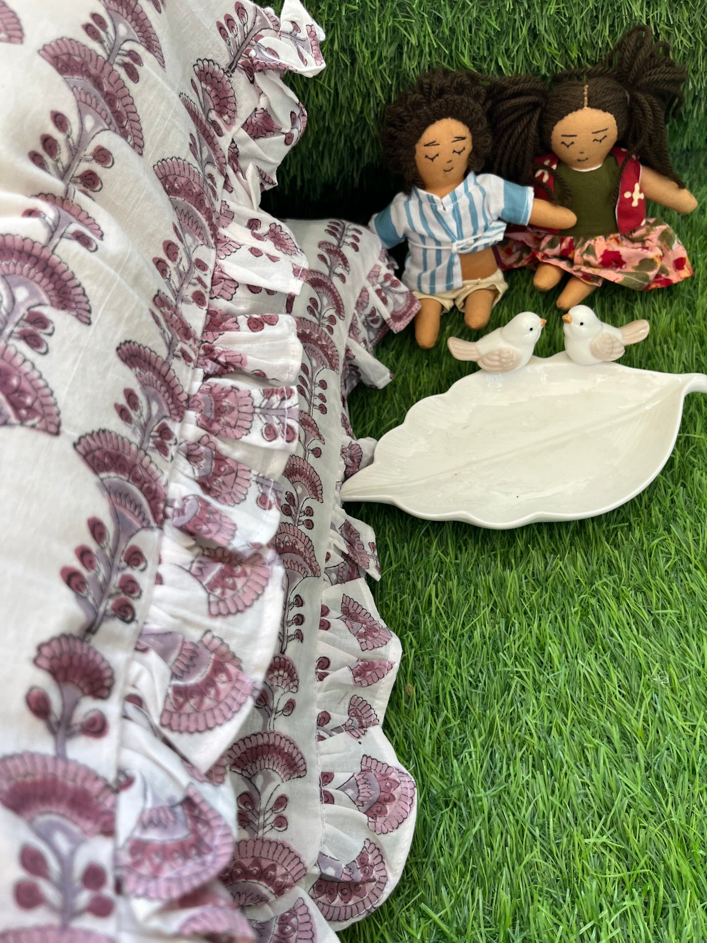 Cotton block print cushion cover