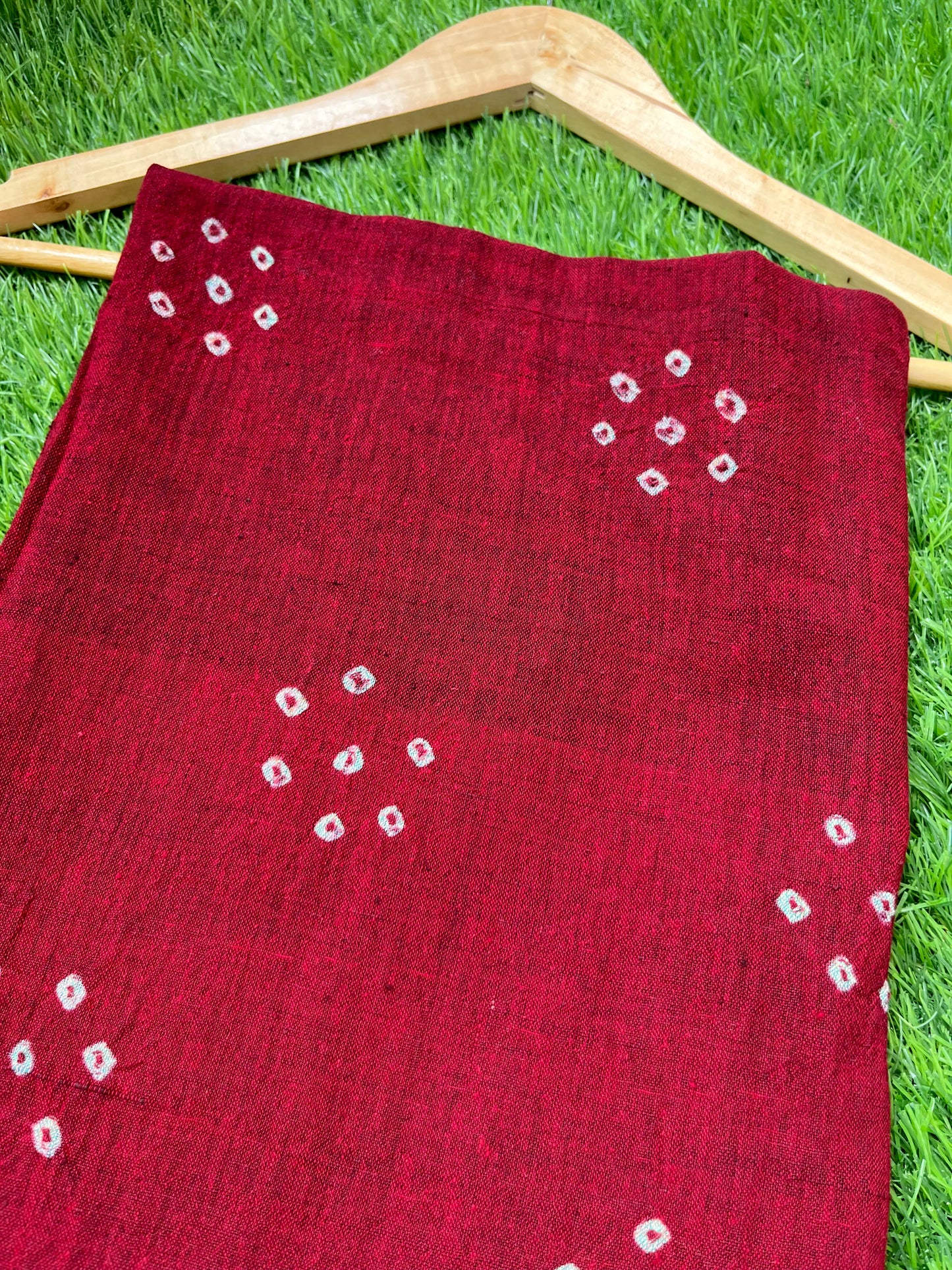 Handwoven organic kala Cotton bandhani fabric
