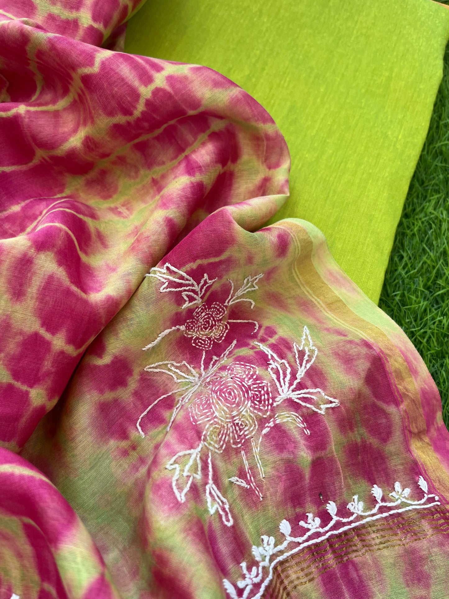 Cotton silk kurta bottom chanderi dupatta