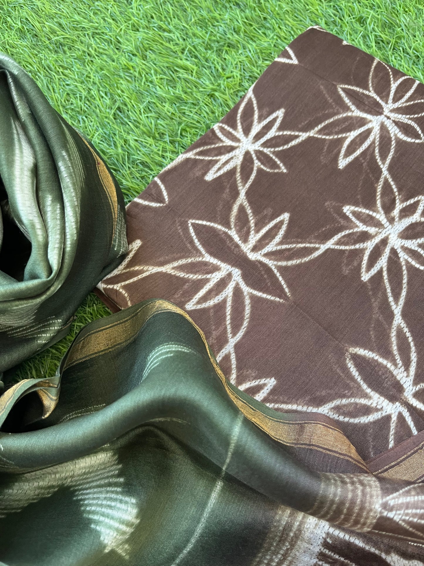 Shibori chanderi kurta dupatta