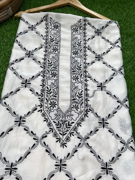 Chanderi chikankari kurta