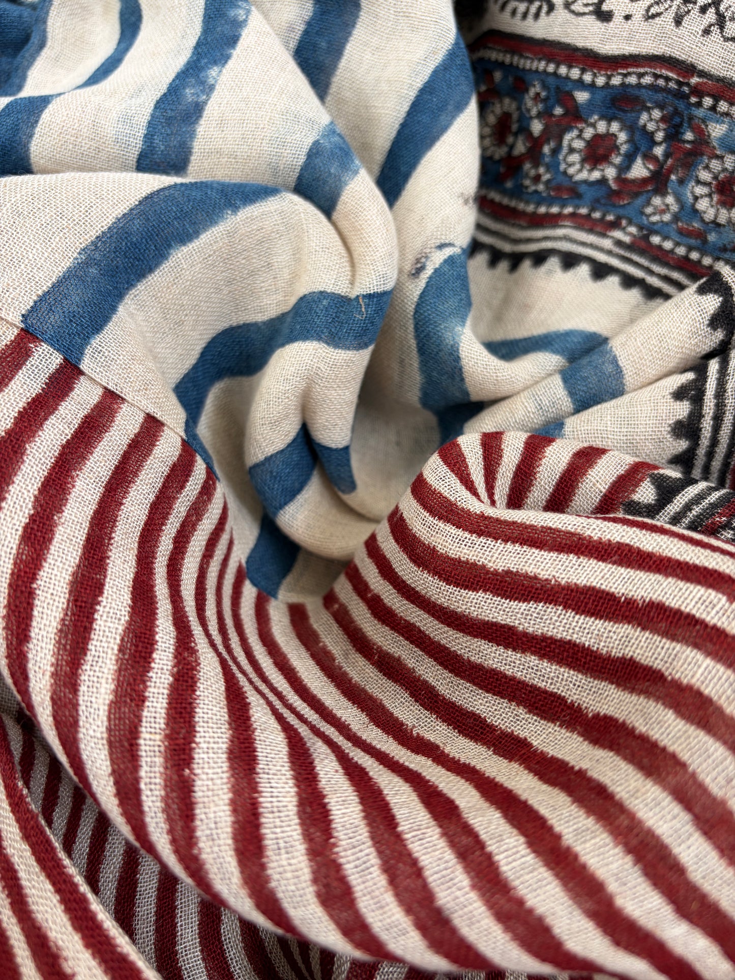 Linen Ajrakh Kurta and dupatta