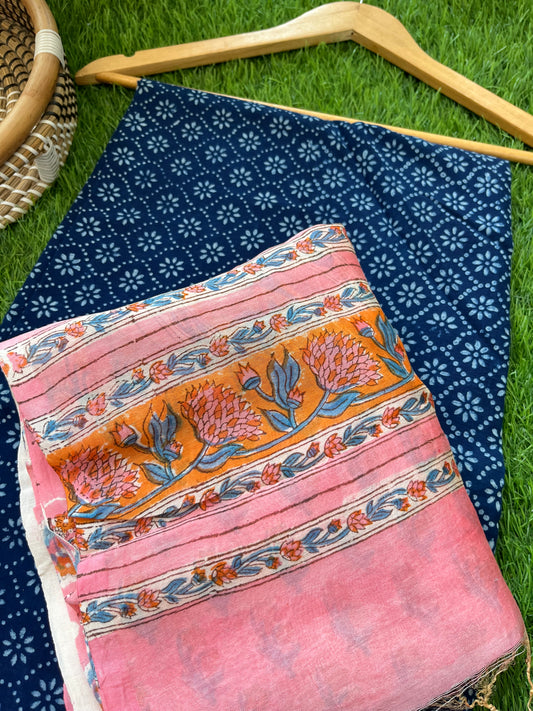 Cotton kurta chanderi dupatta