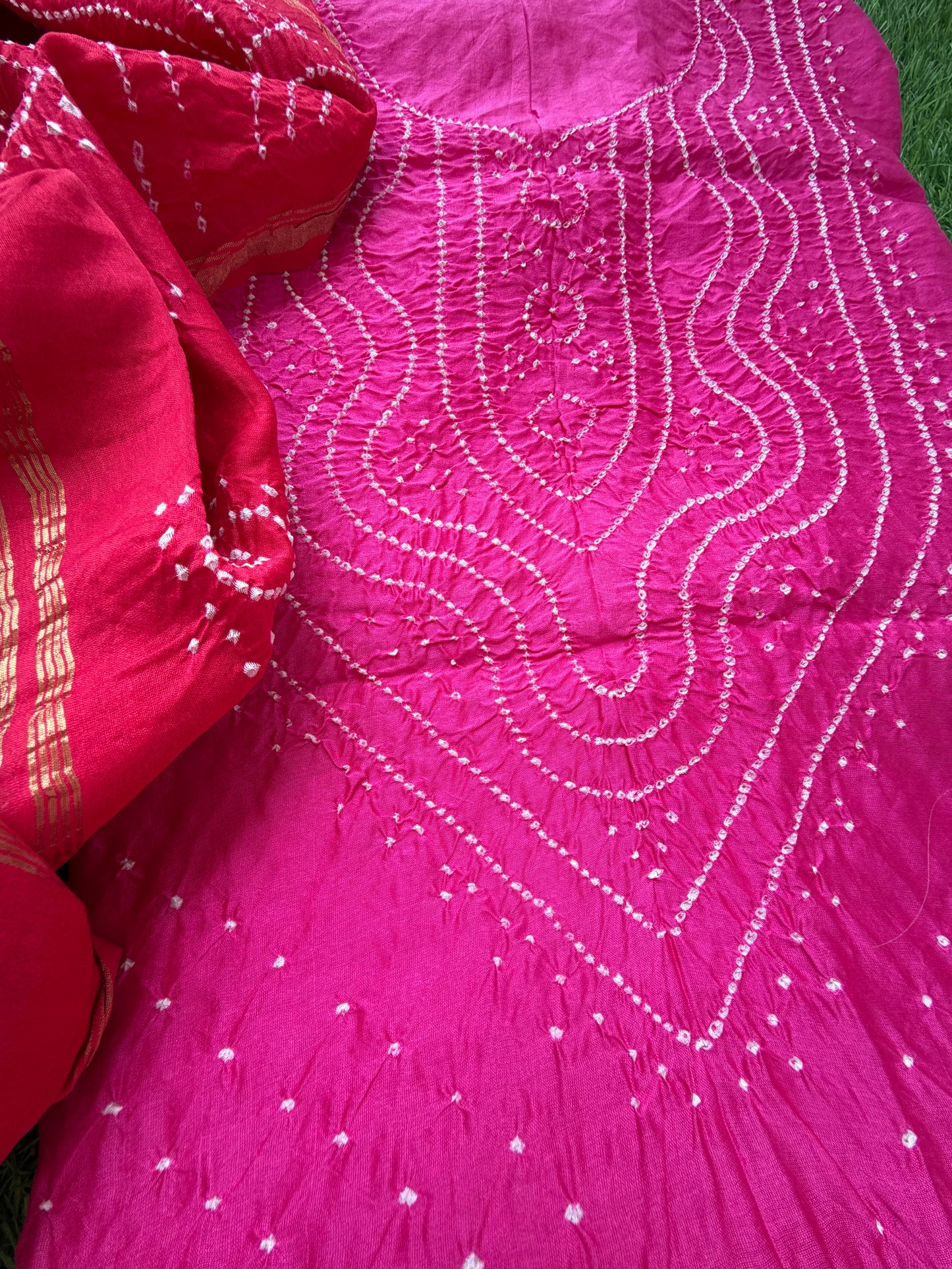 Chanderi Bandhani kurta dupatta