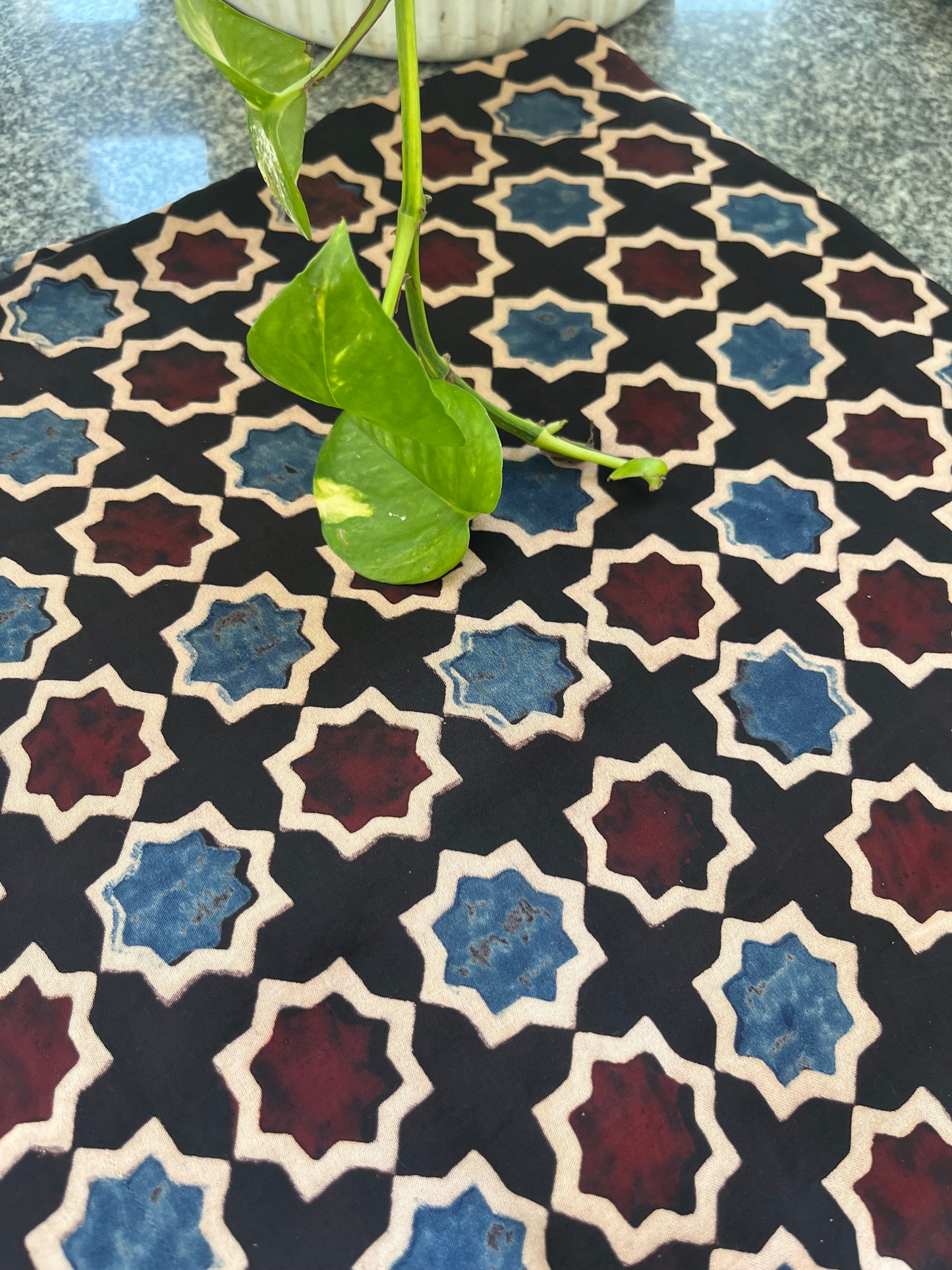 Modal Silk ajrakh fabric