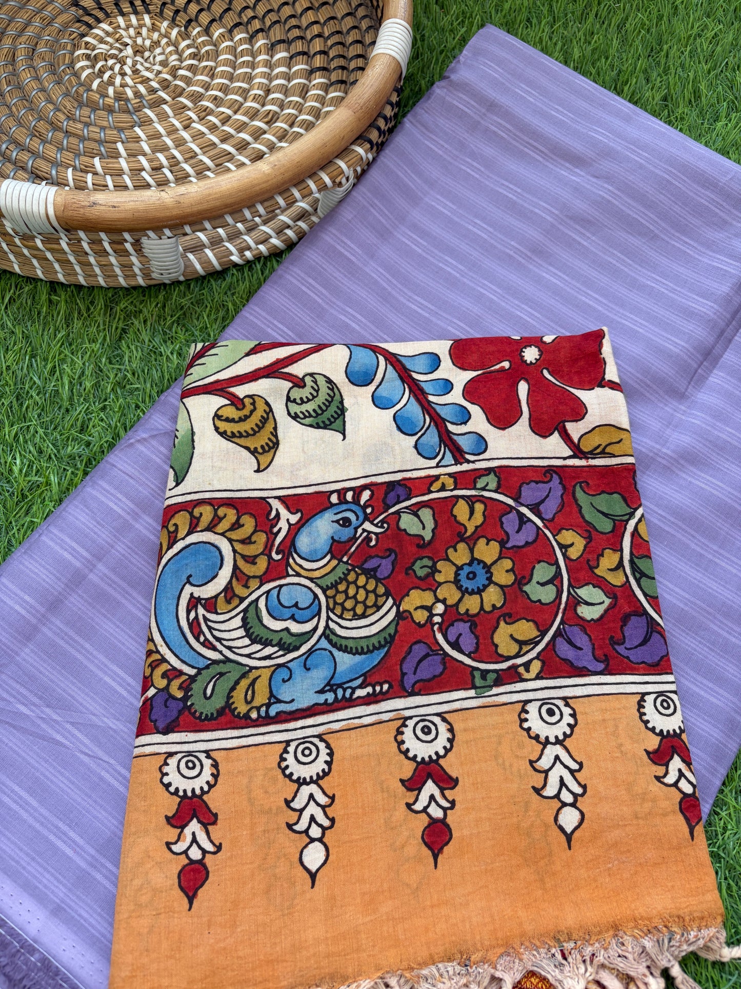 Kalamkari Dupatta with cotton kurta Bottom Fabric