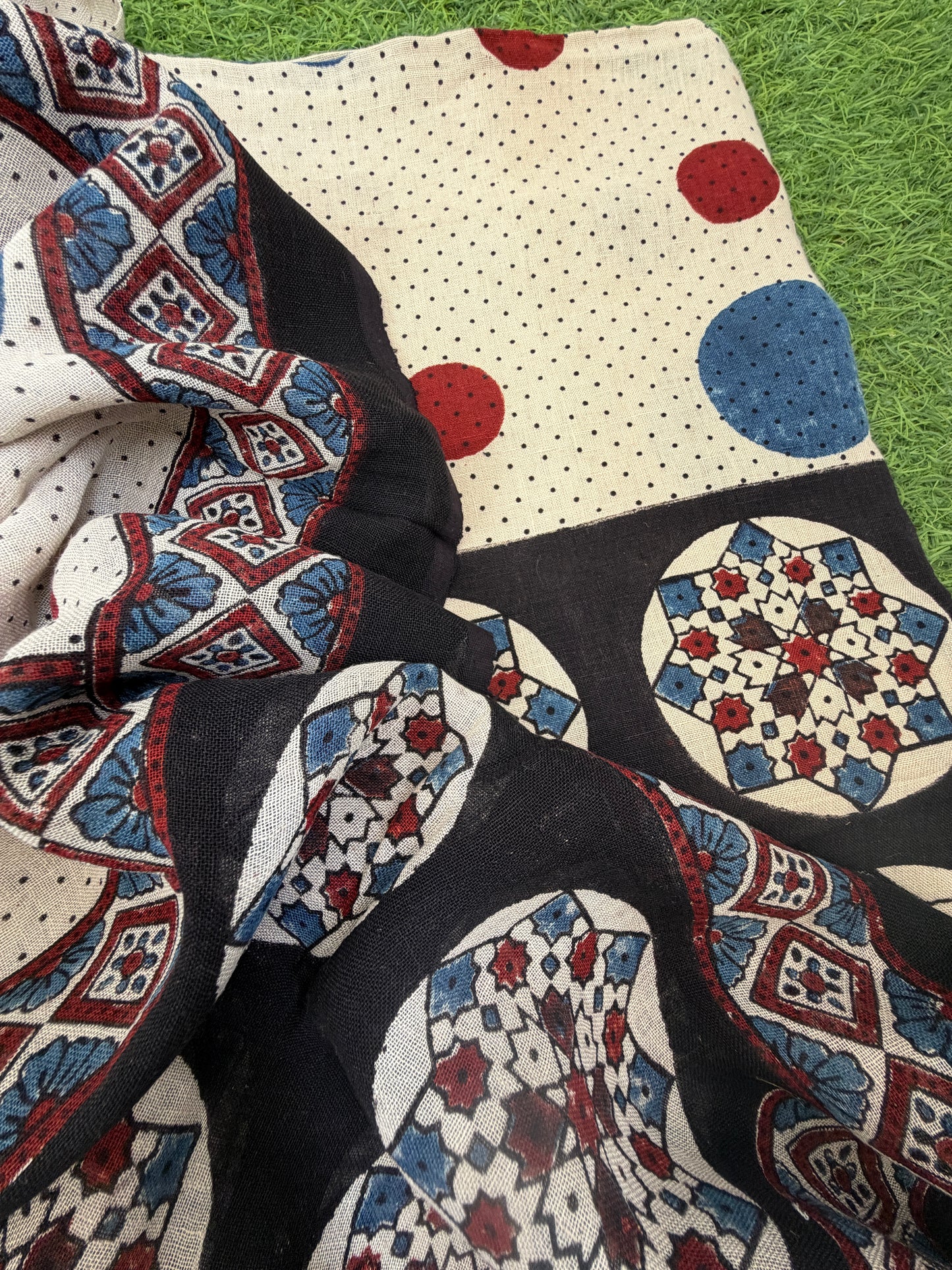 Linen Ajrakh Kurta and dupatta