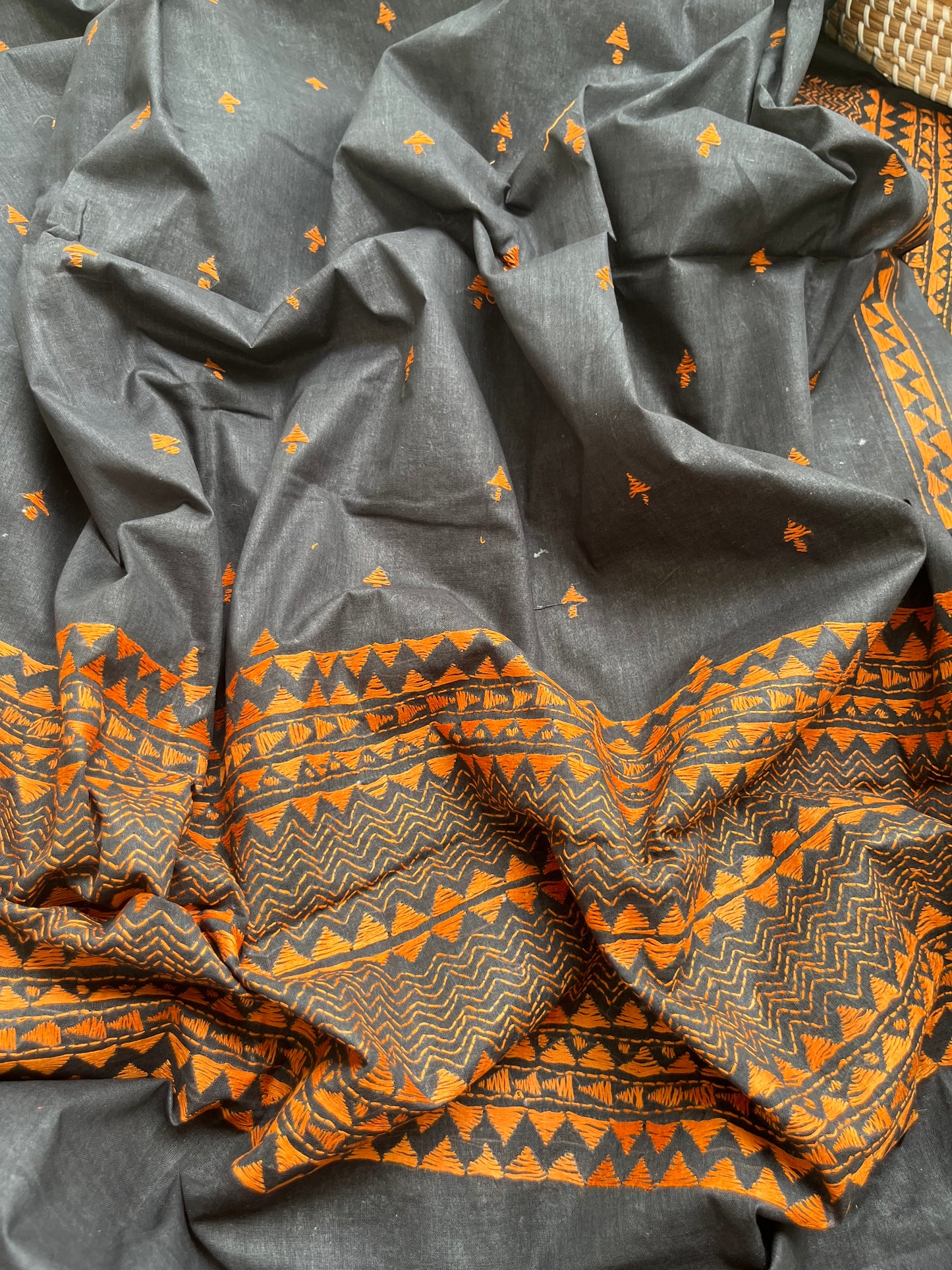 Handwoven Cotton Kantha Kurta Dupatta