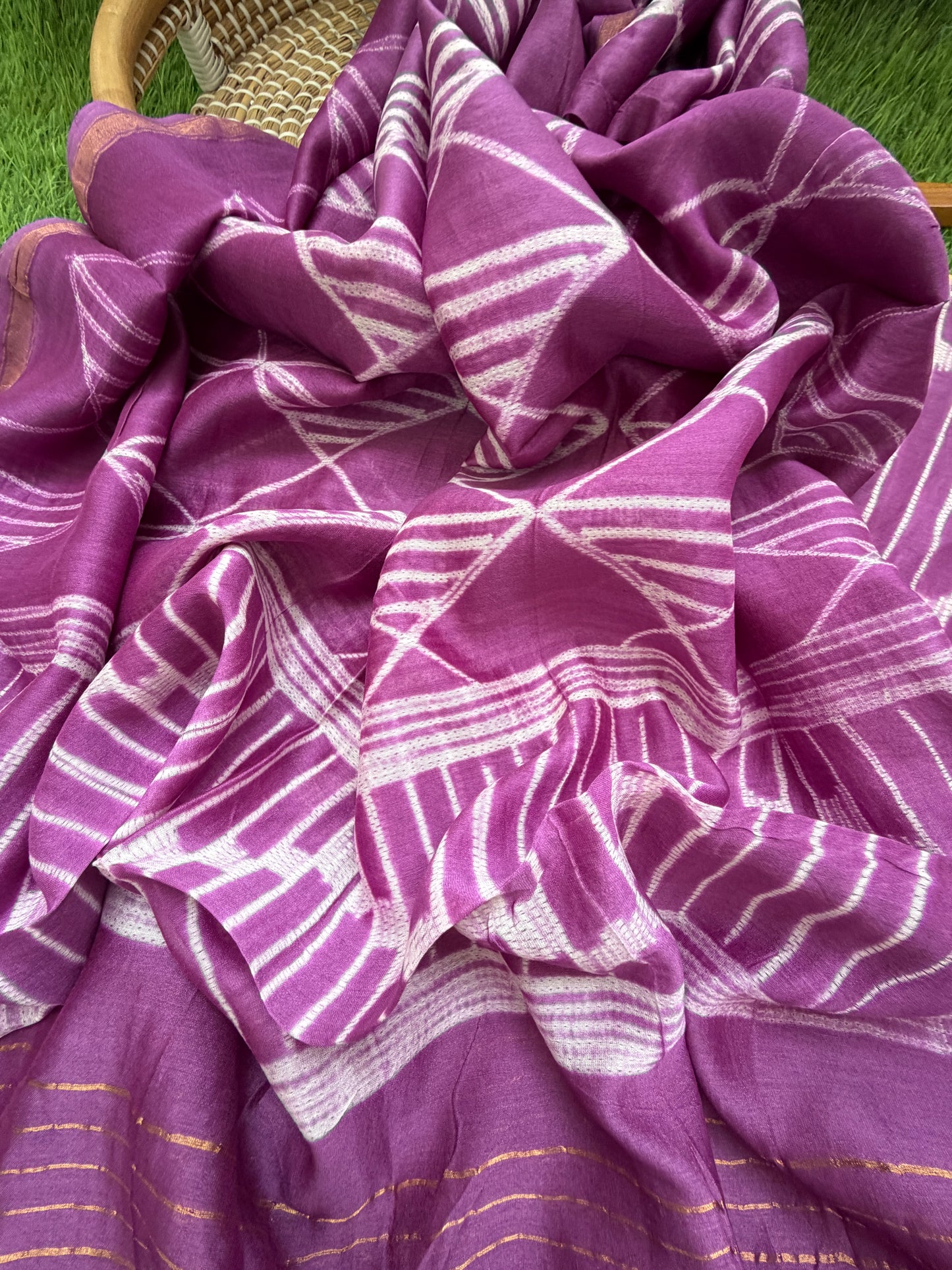 Chanderi Shibori kurta dupatta