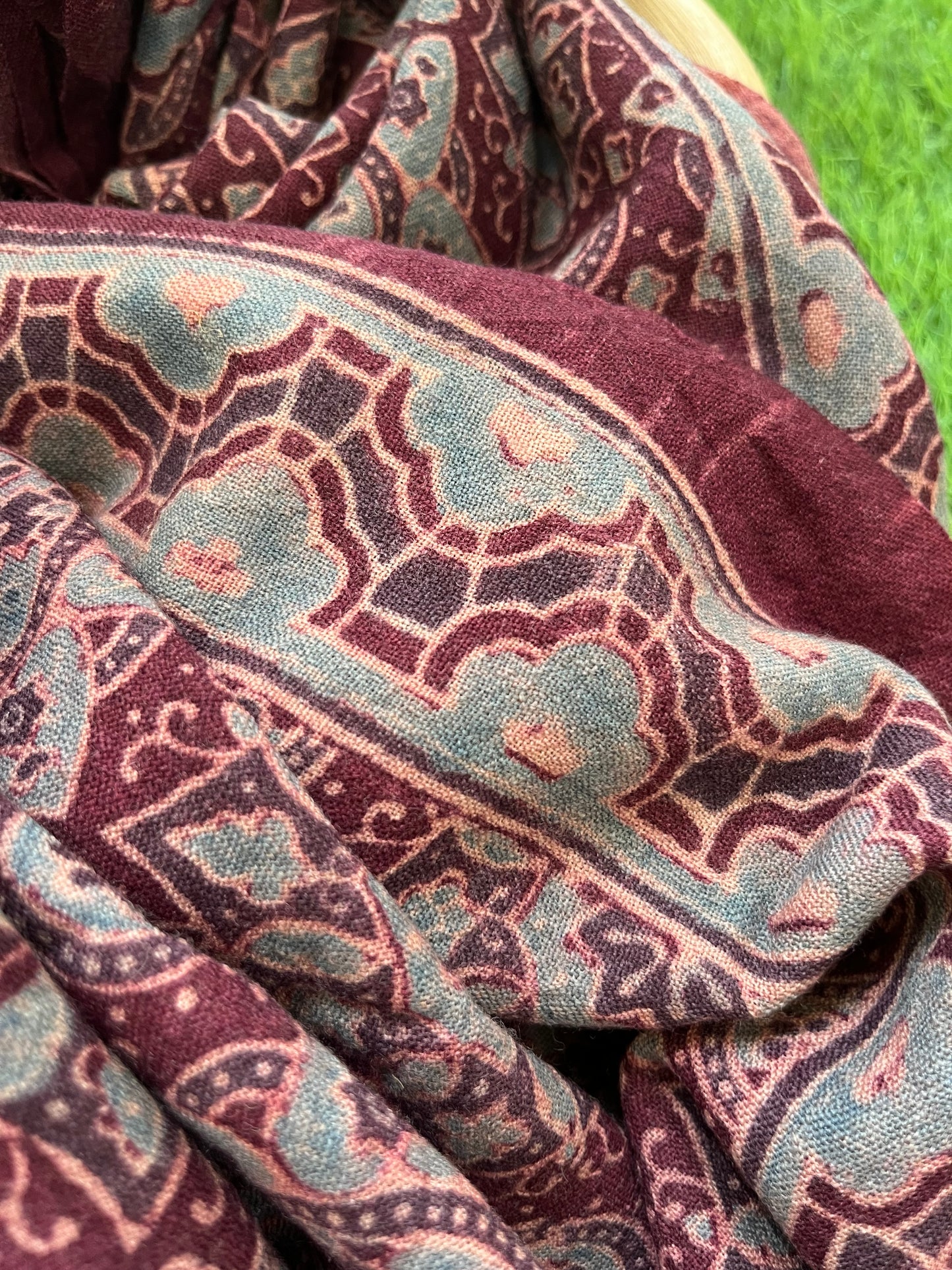 Handwoven ajrakh shawl