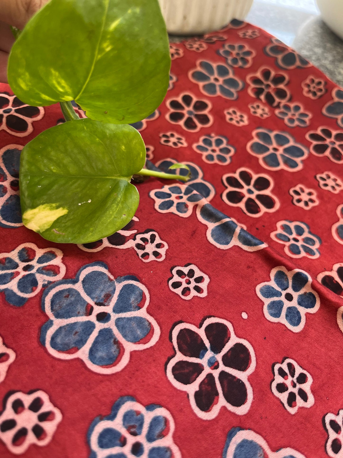 Modal Silk ajrakh fabric