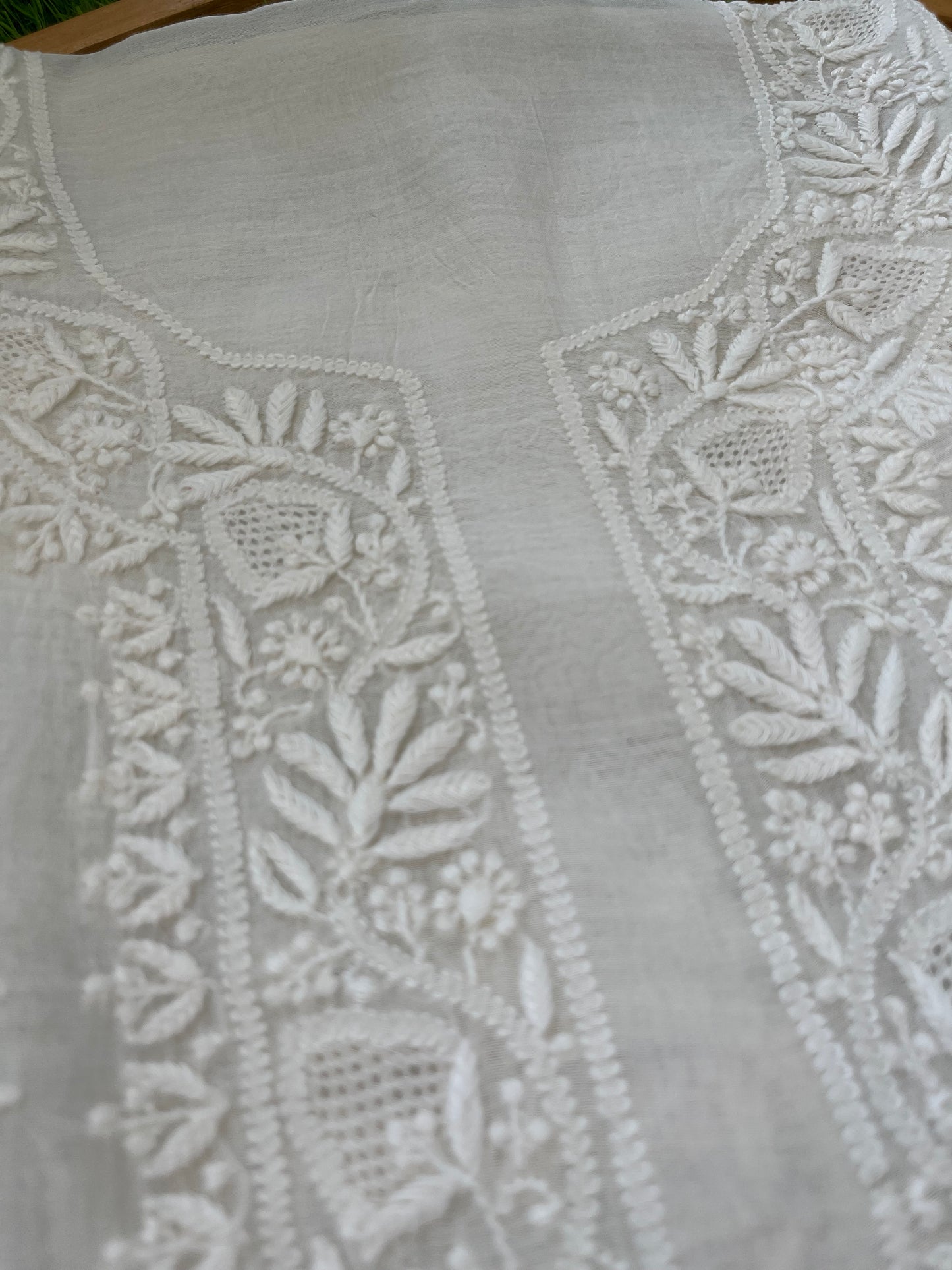 Chanderi chikankari kurta