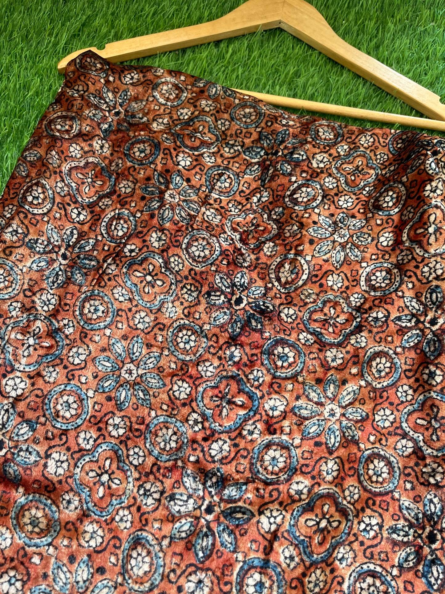 Velvet Ajrakh Kurta fabric