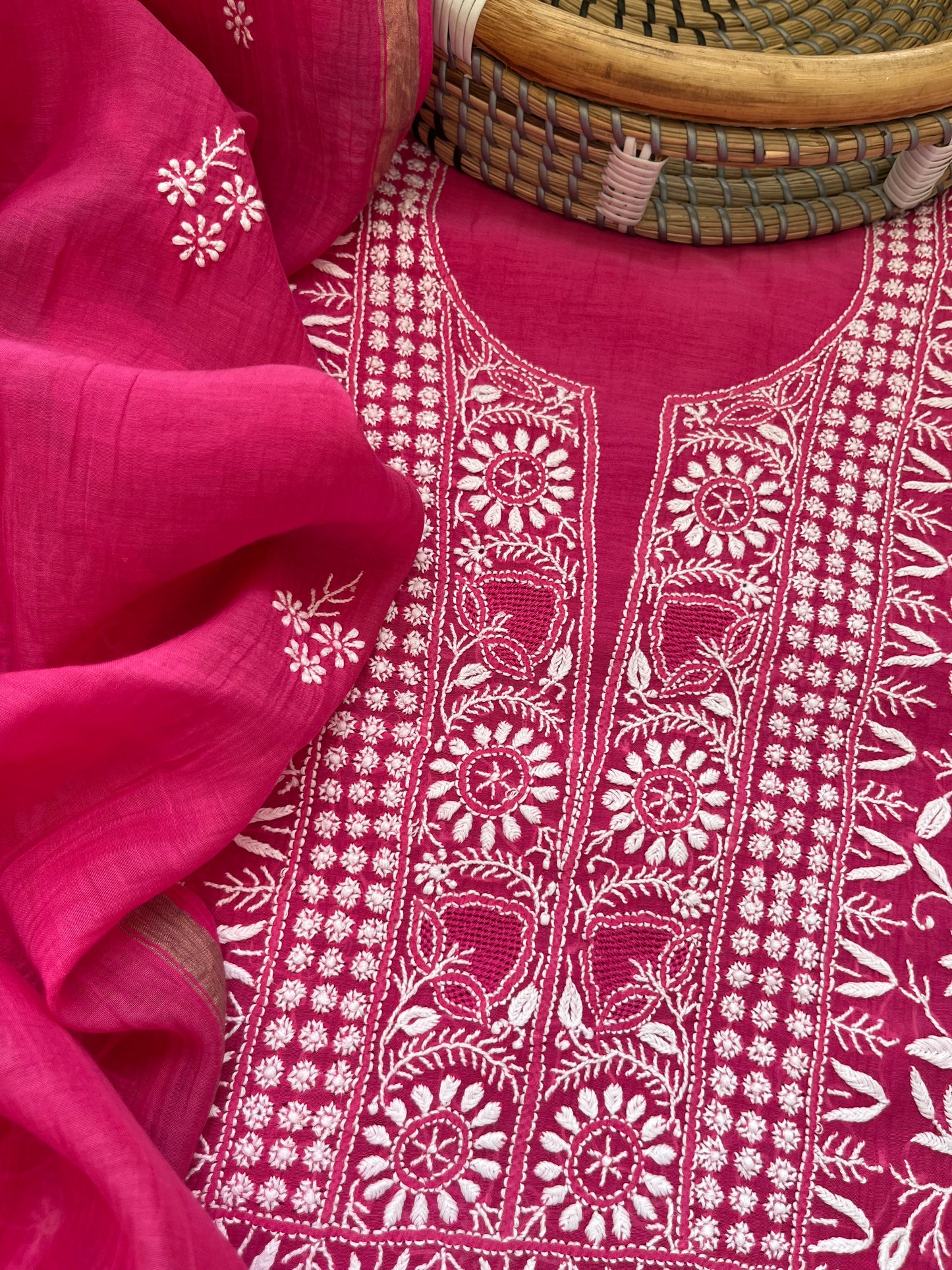Chanderi Chikankari Kurta Dupatta