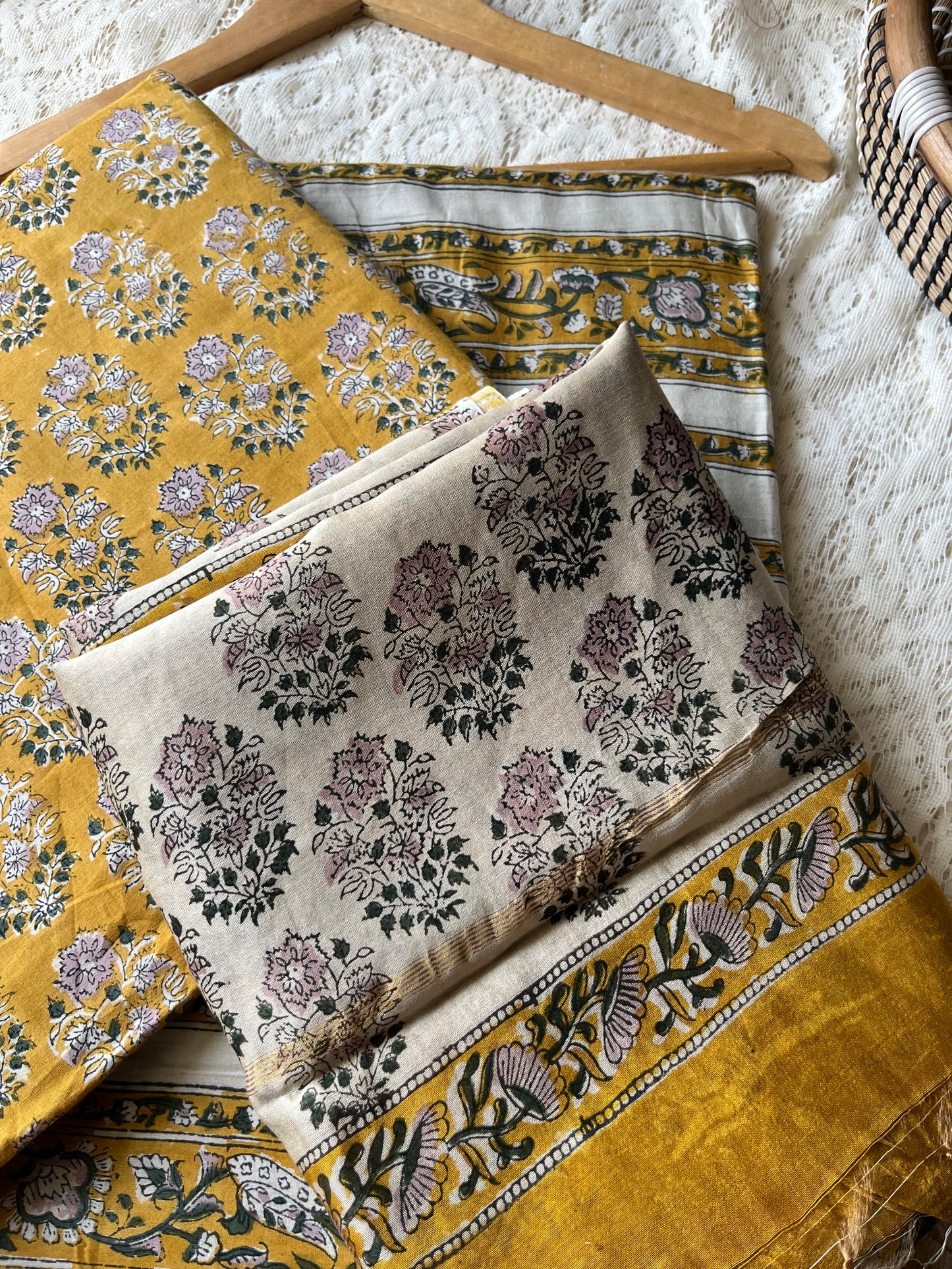 Cotton kurta bottom chanderi dupatta