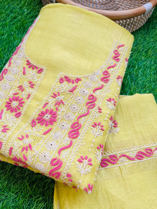 Chanderi Chikankari Kurta Dupatta
