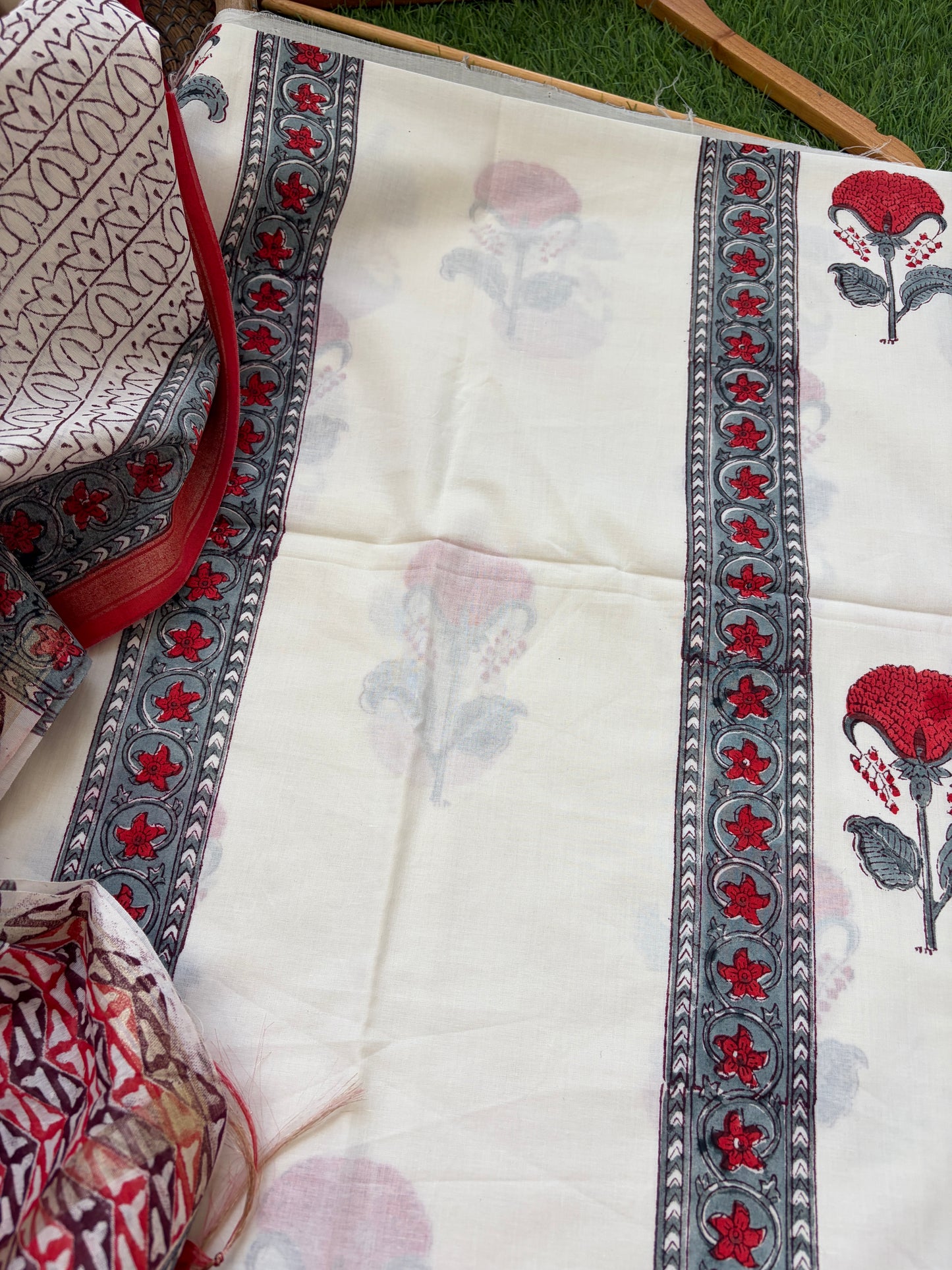 Block print chanderi Dupatta cotton Kurta bottom