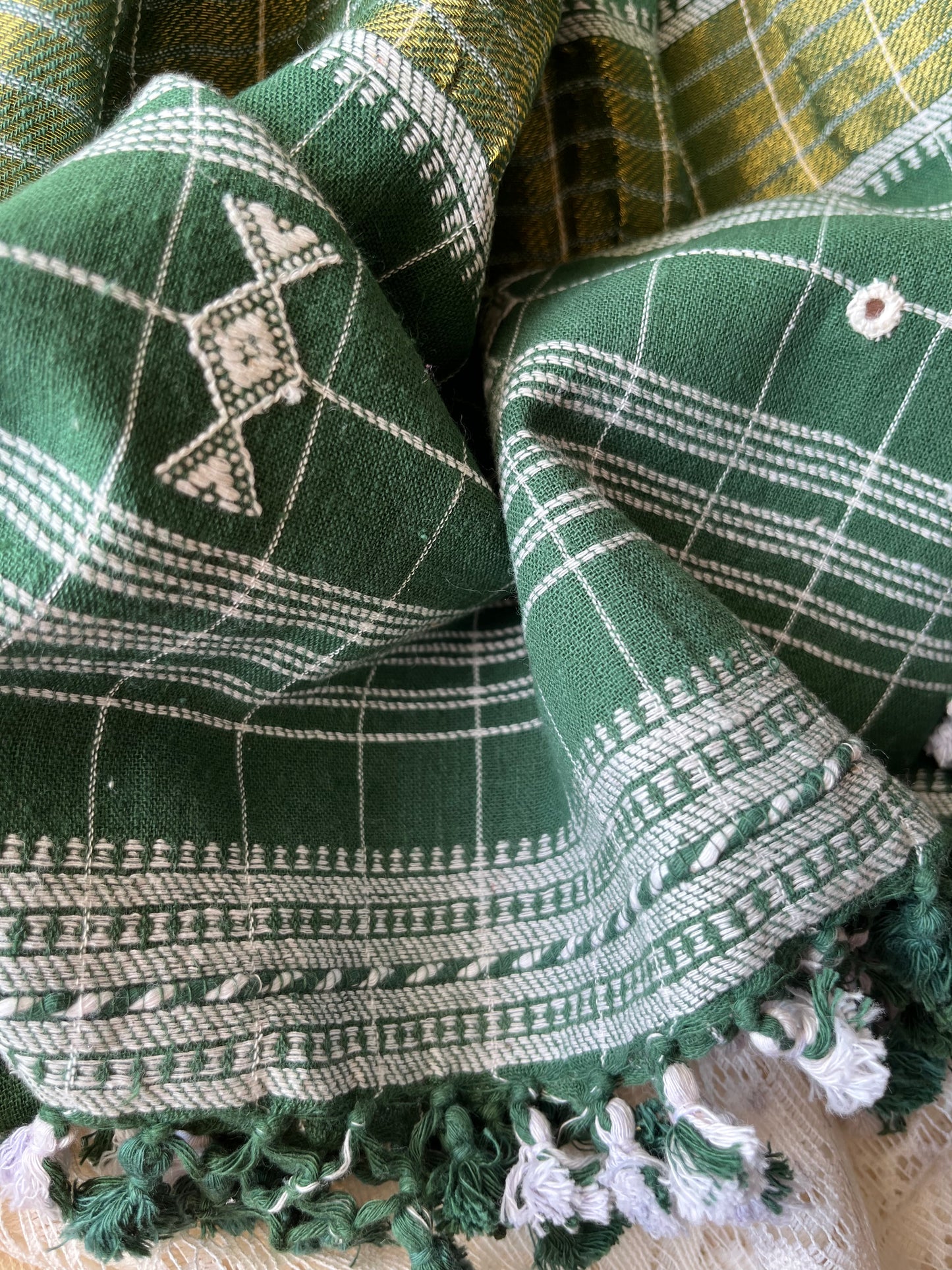 Handwoven organic kala Cotton kurta bottom dupatta