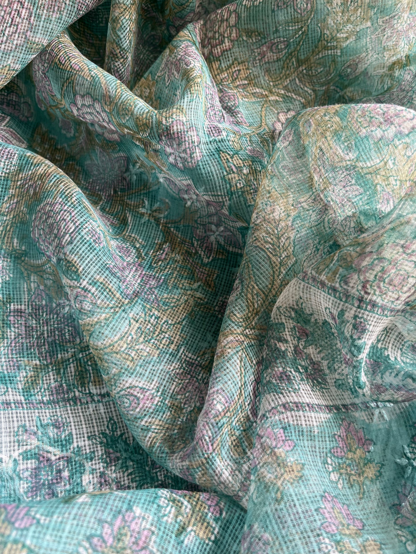 Cotton chikankari kurta kota doria dupatta