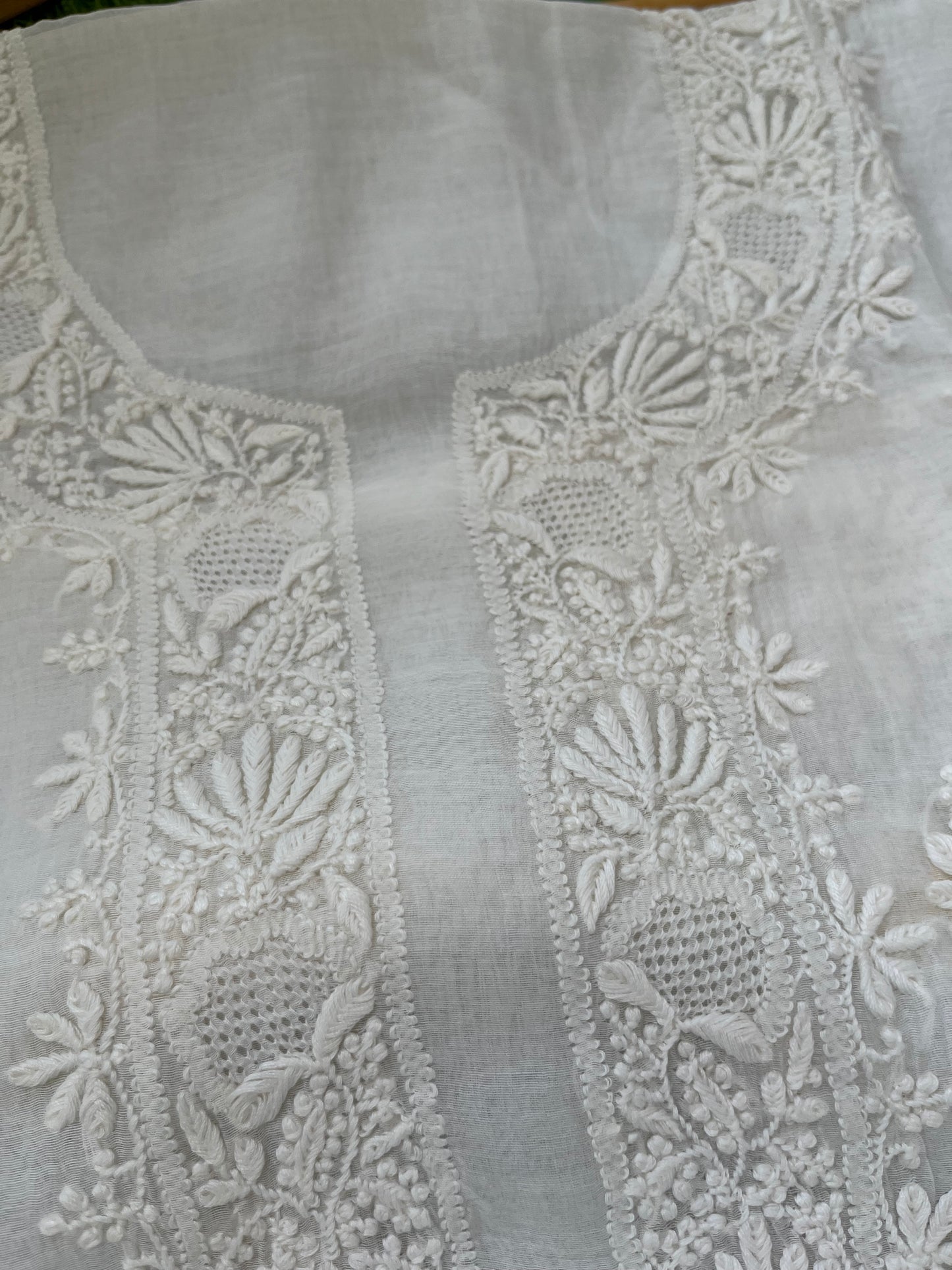 Chanderi chikankari kurta