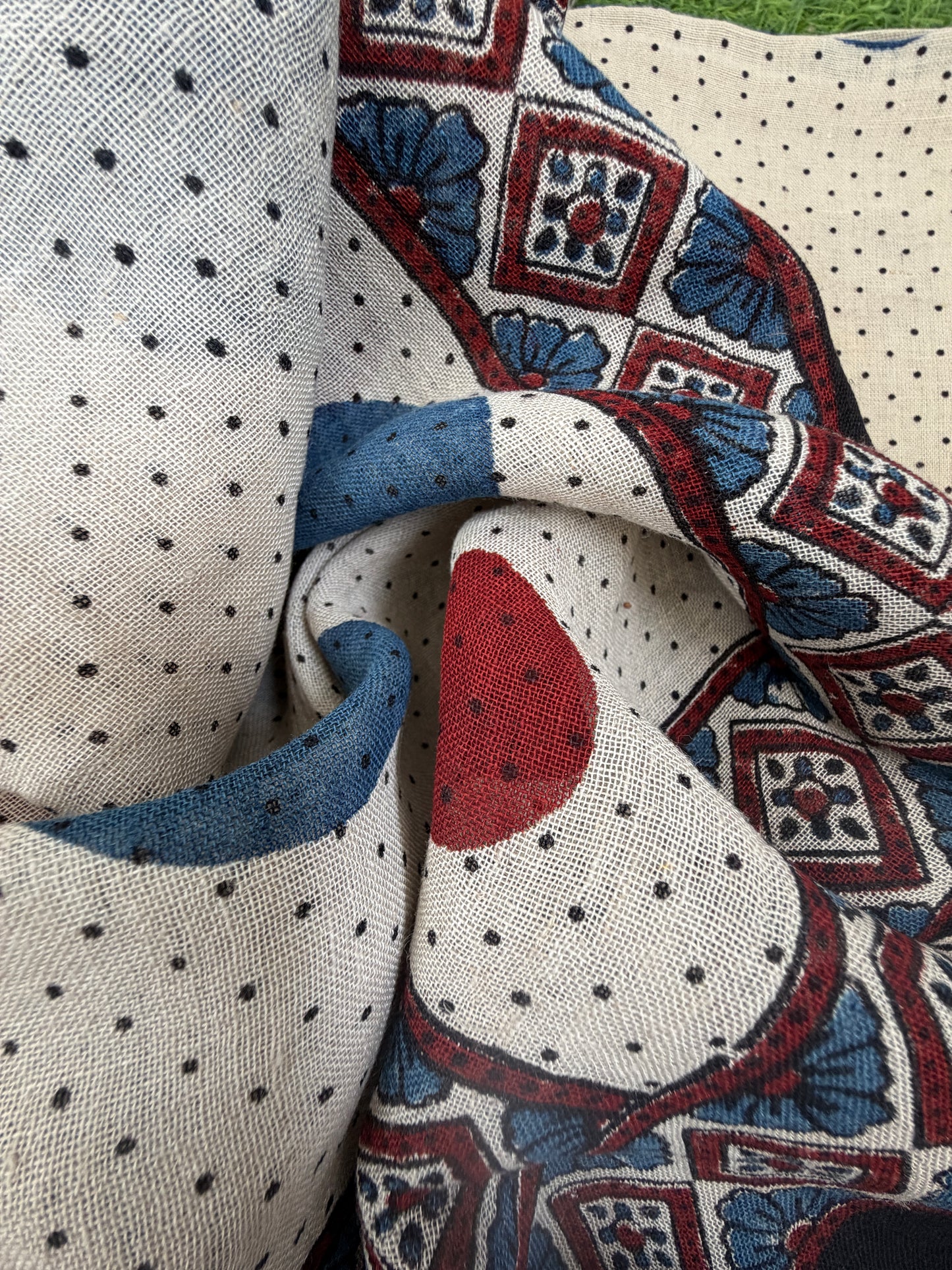 Linen Ajrakh Kurta and dupatta