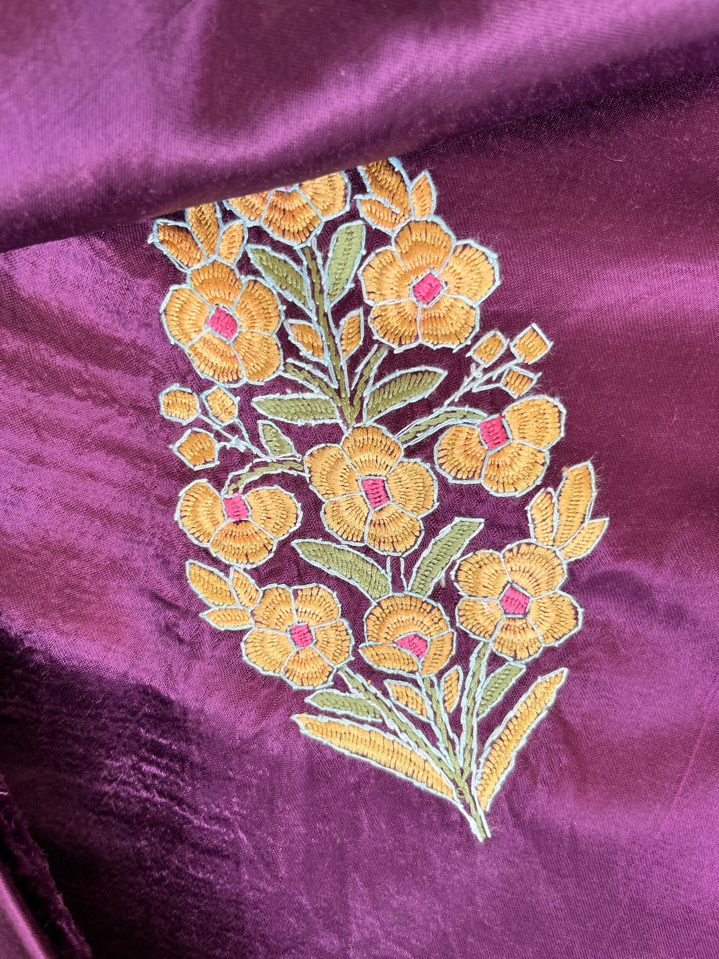 Mashru Silk kashmiri work kurta